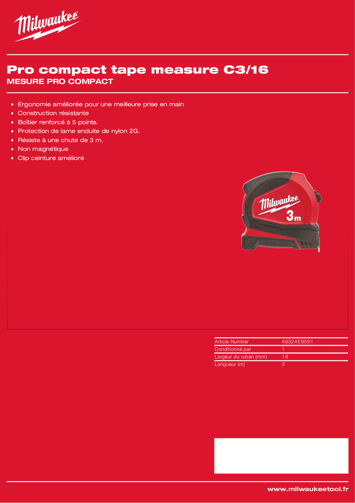 Milwaukee 4932459591, C3/16 Specification - ManualMachine.com