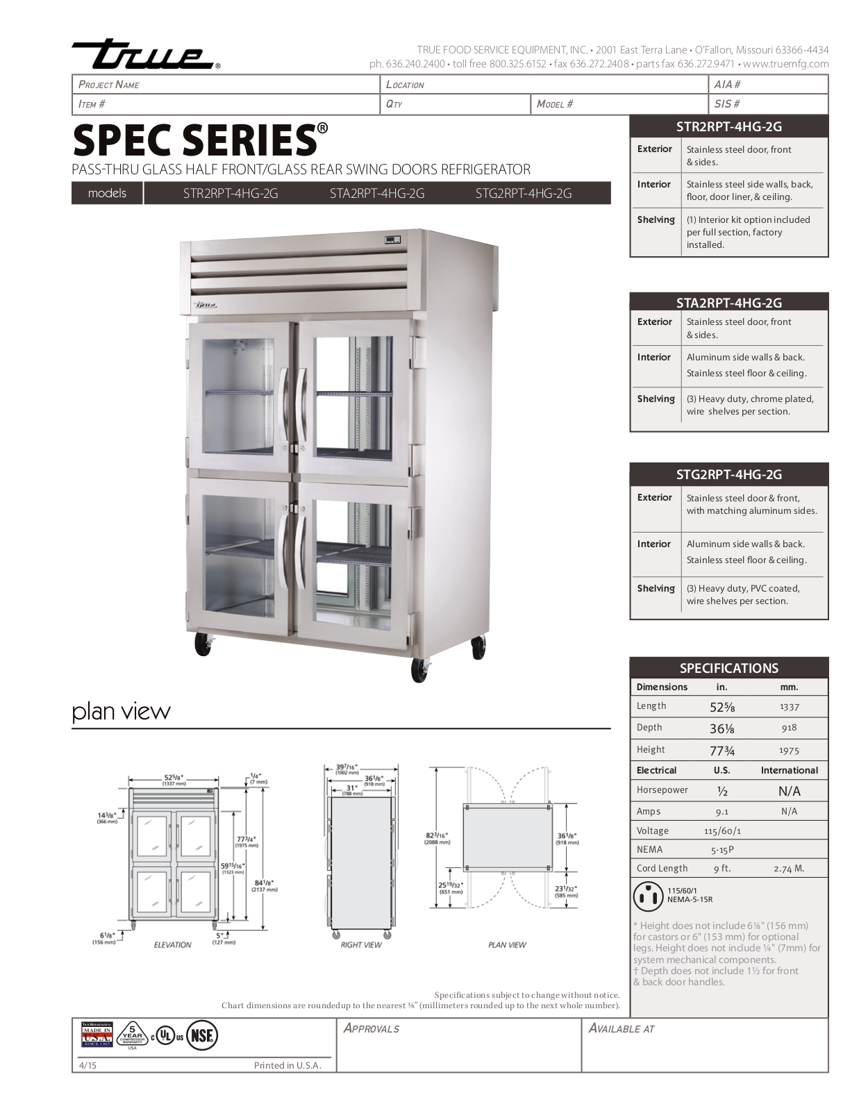 True STA2RPT-4HG-2G User Manual