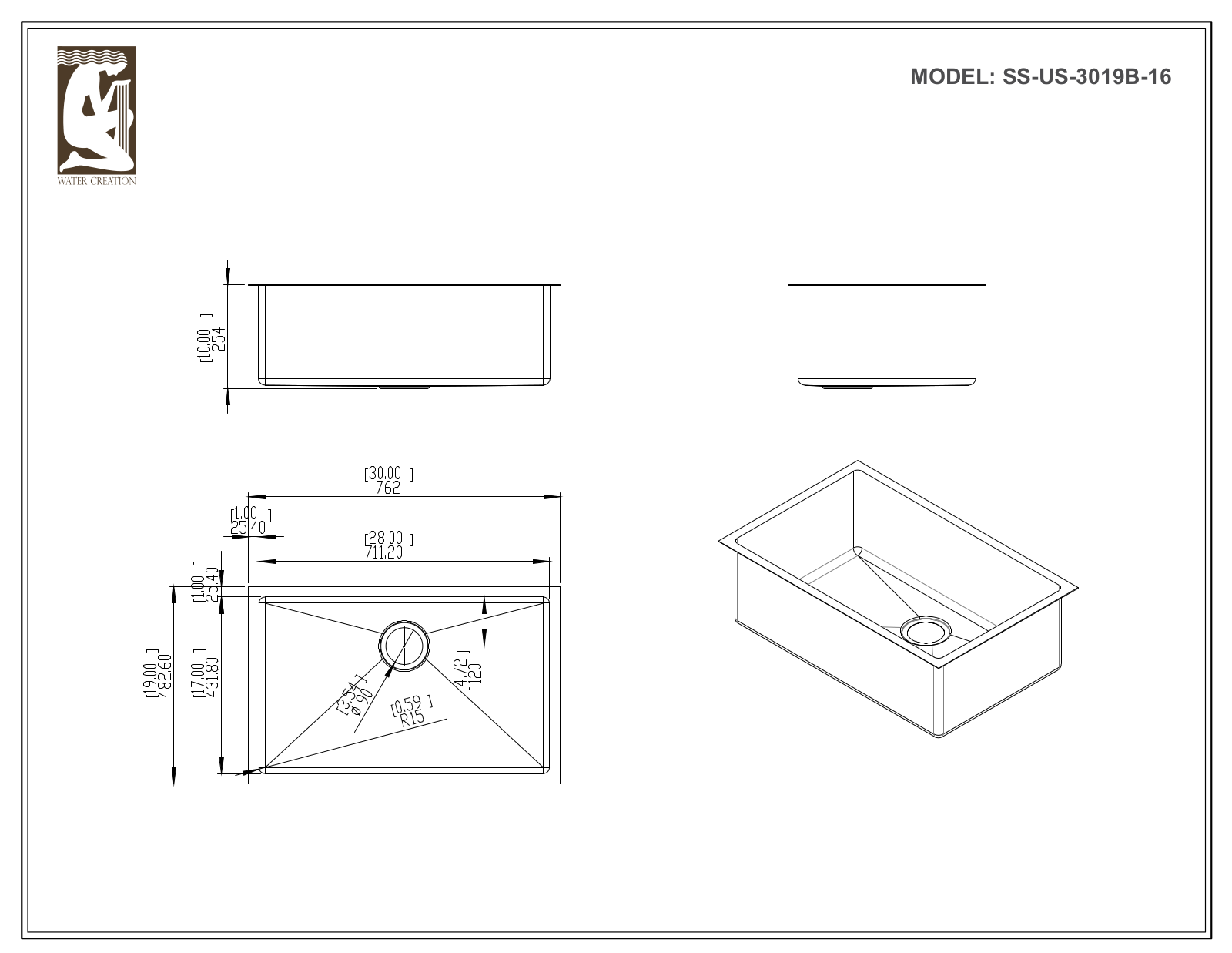 Water Creation CF511US3019B User Manual