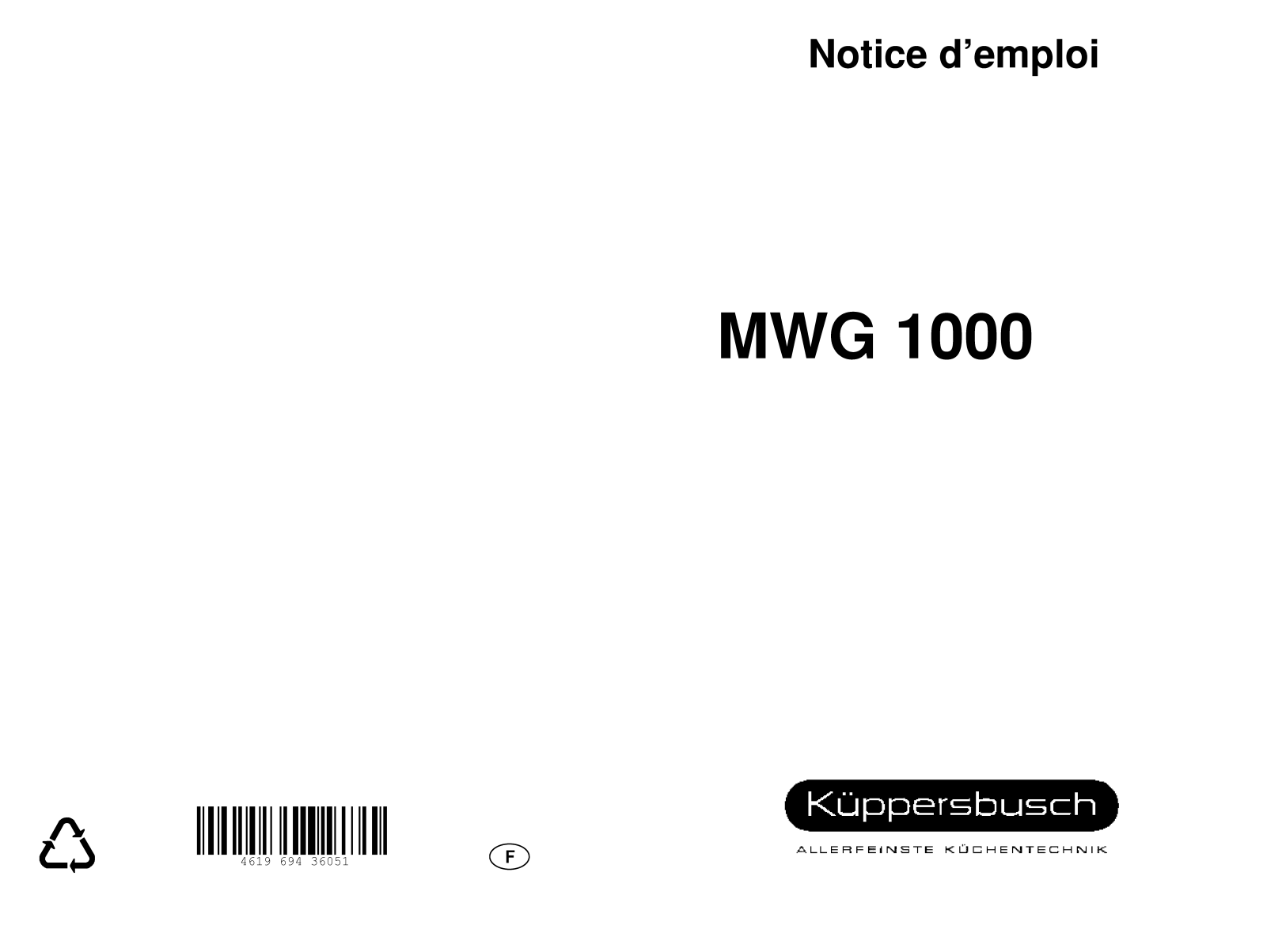 Kuppersbusch MWG 1000 Instruction Manual