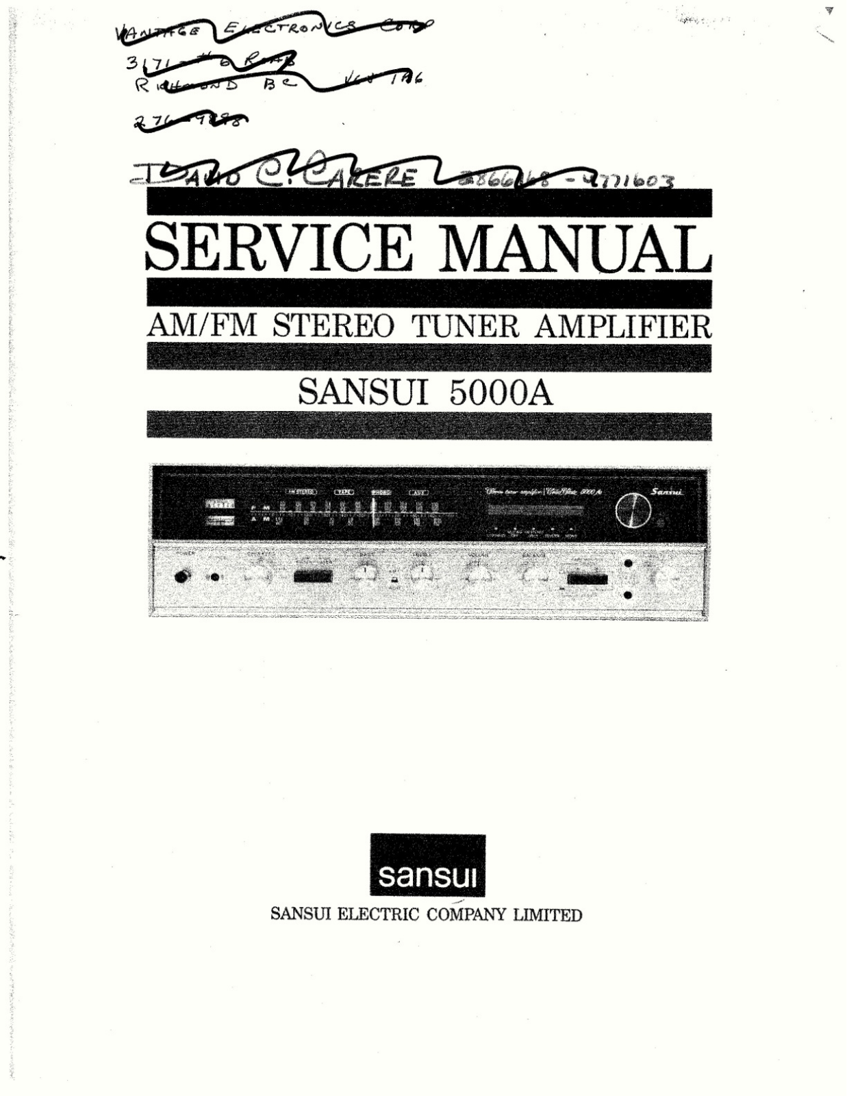 Technics 5000-A Service manual