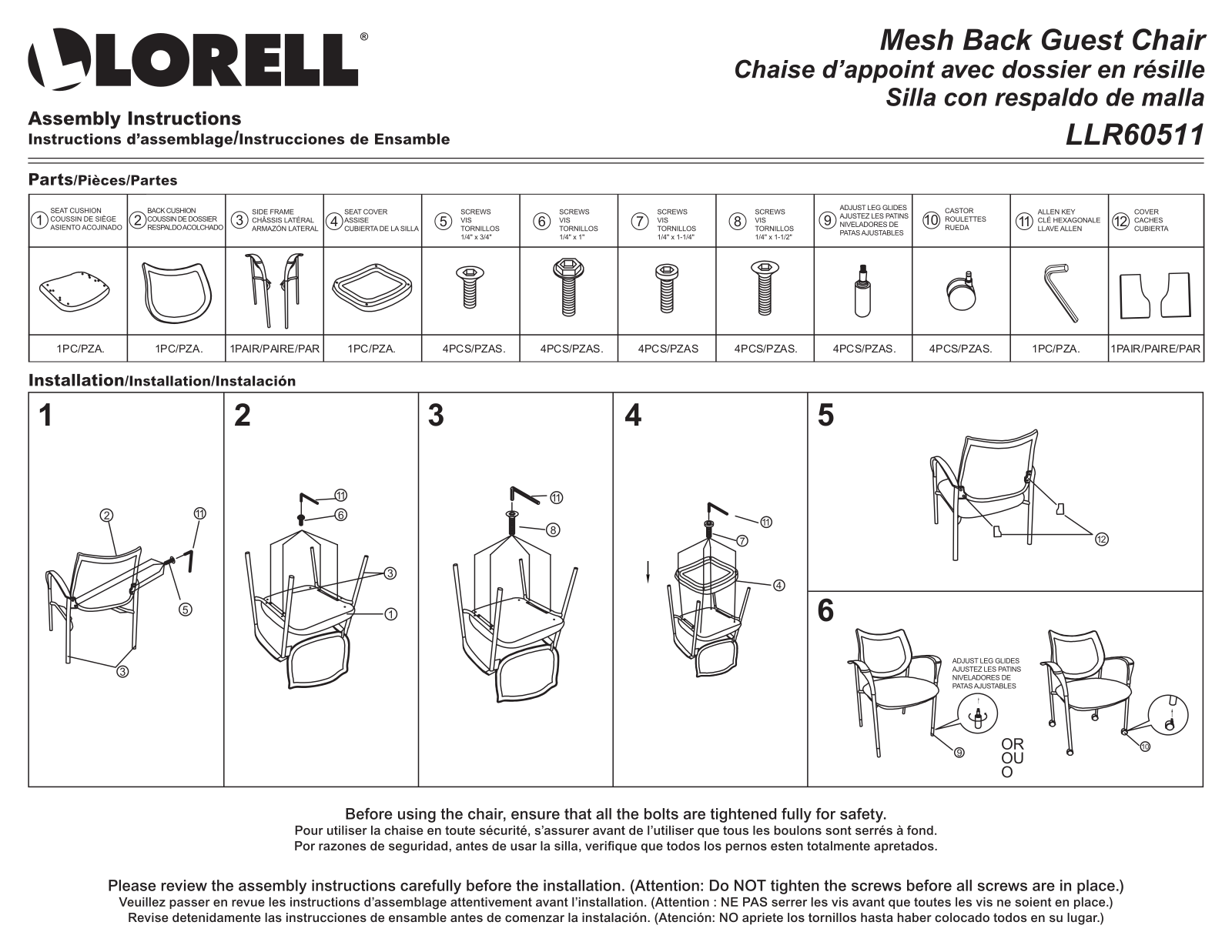 Lorell LRO10029 Installation & Assembly - ManualMachine.com