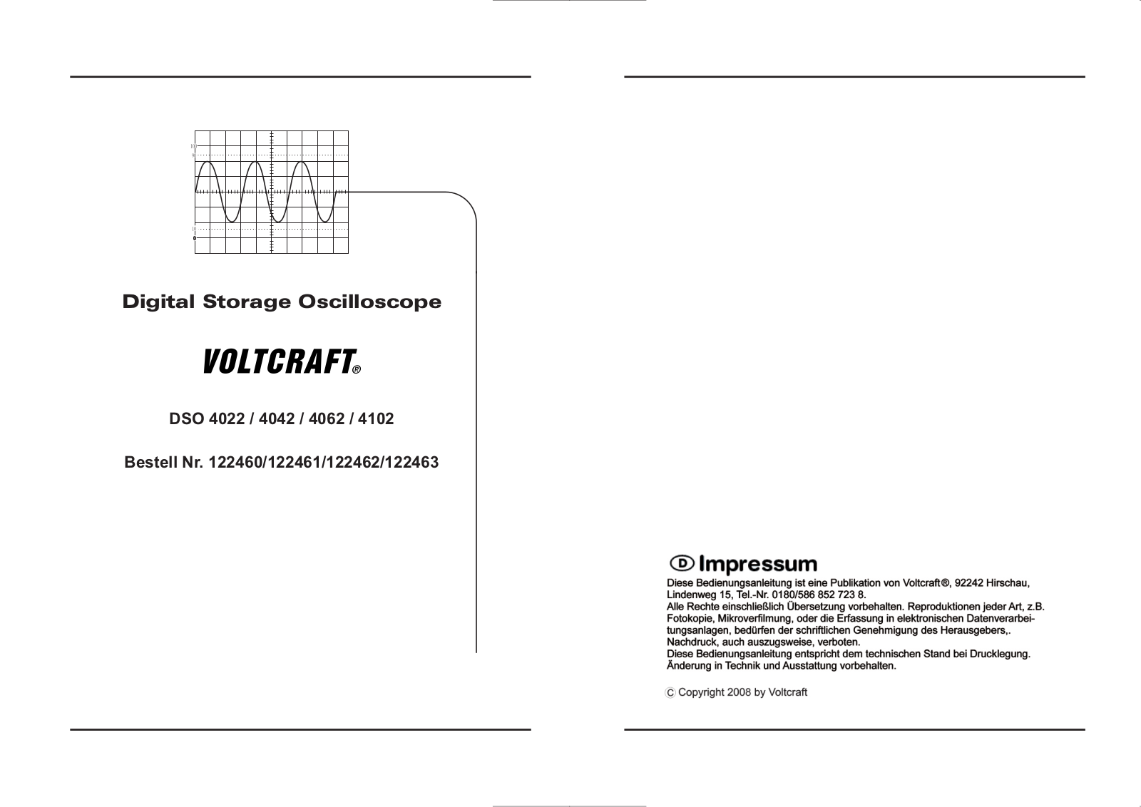 VOLTCRAFT DSO 4022, DSO 4042, DSO 4062, DSO 4102 User guide