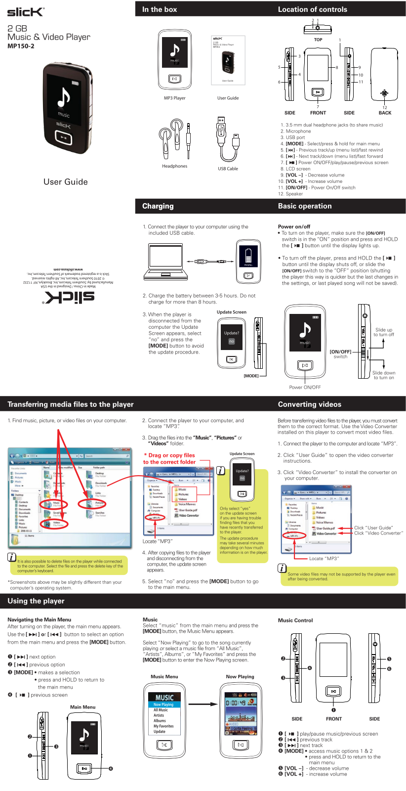 Slick MP150-2 User Manual