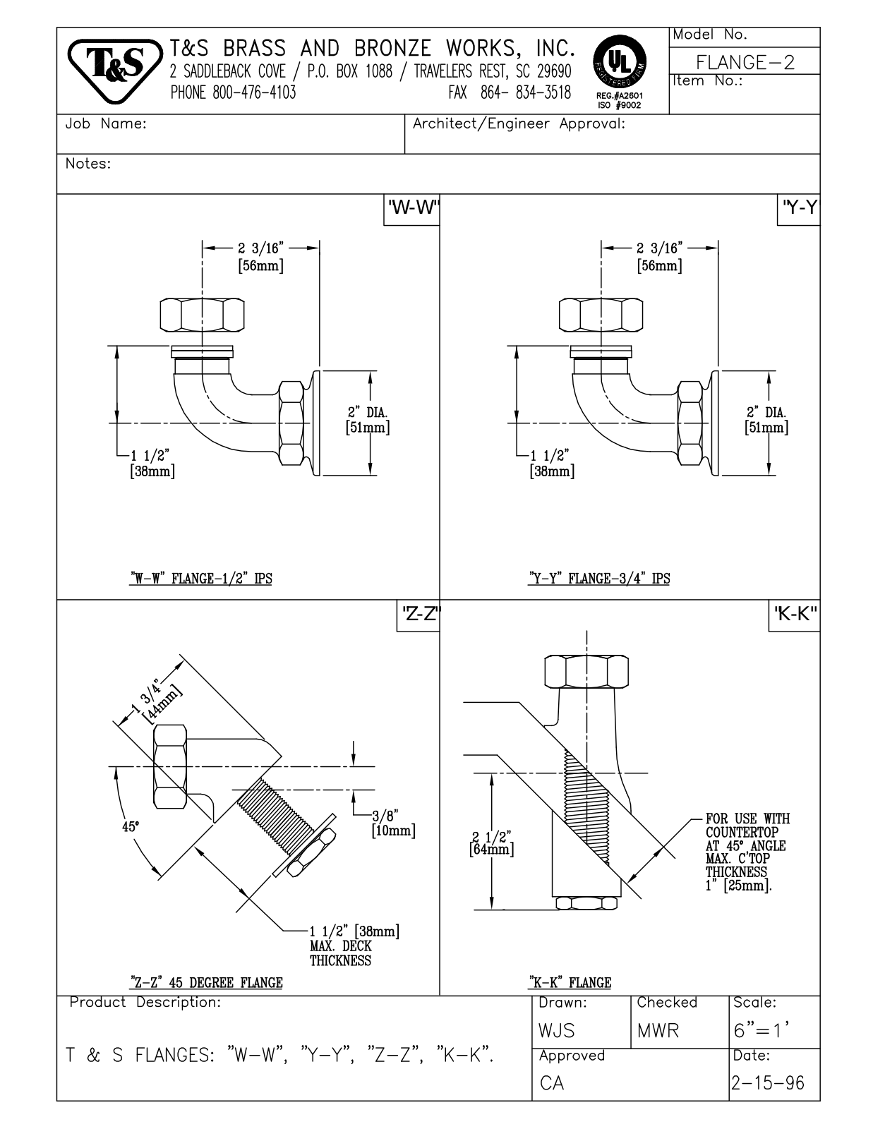 T&S Brass FLANGE-2 User Manual