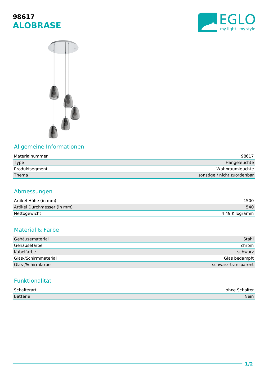 Eglo 98617 Service Manual