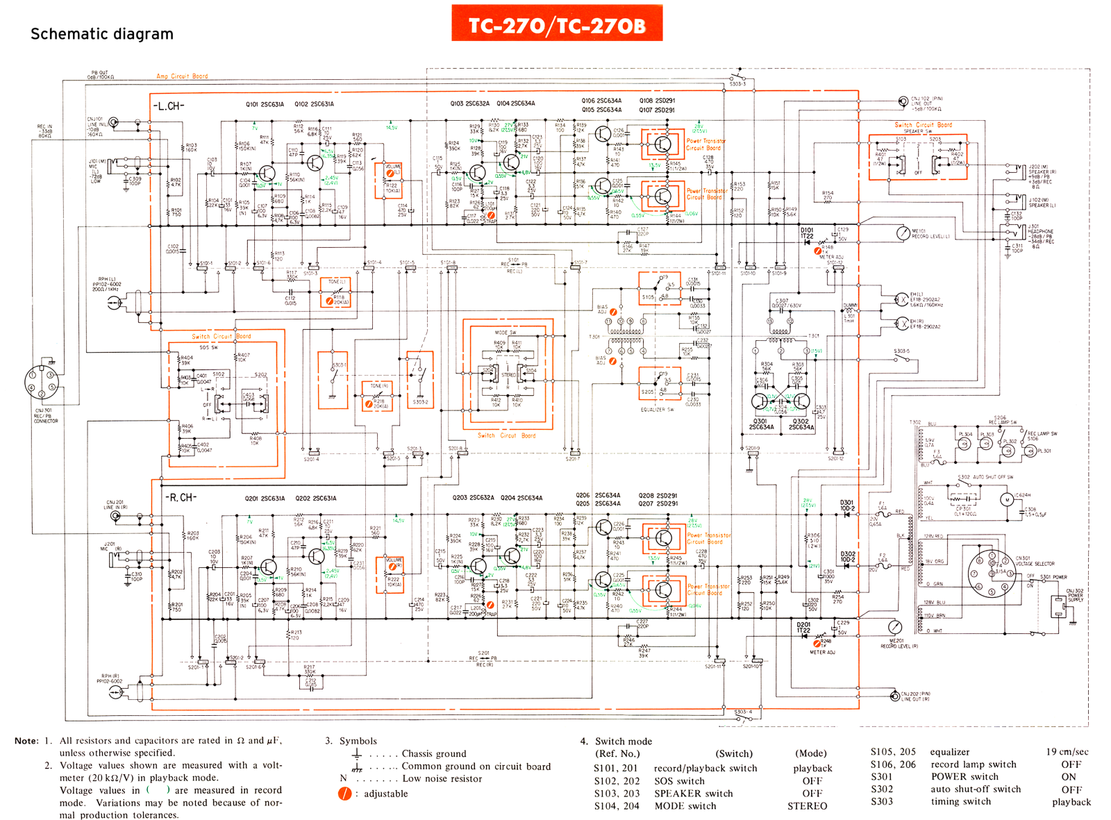 Sony TC-270-B Schematic