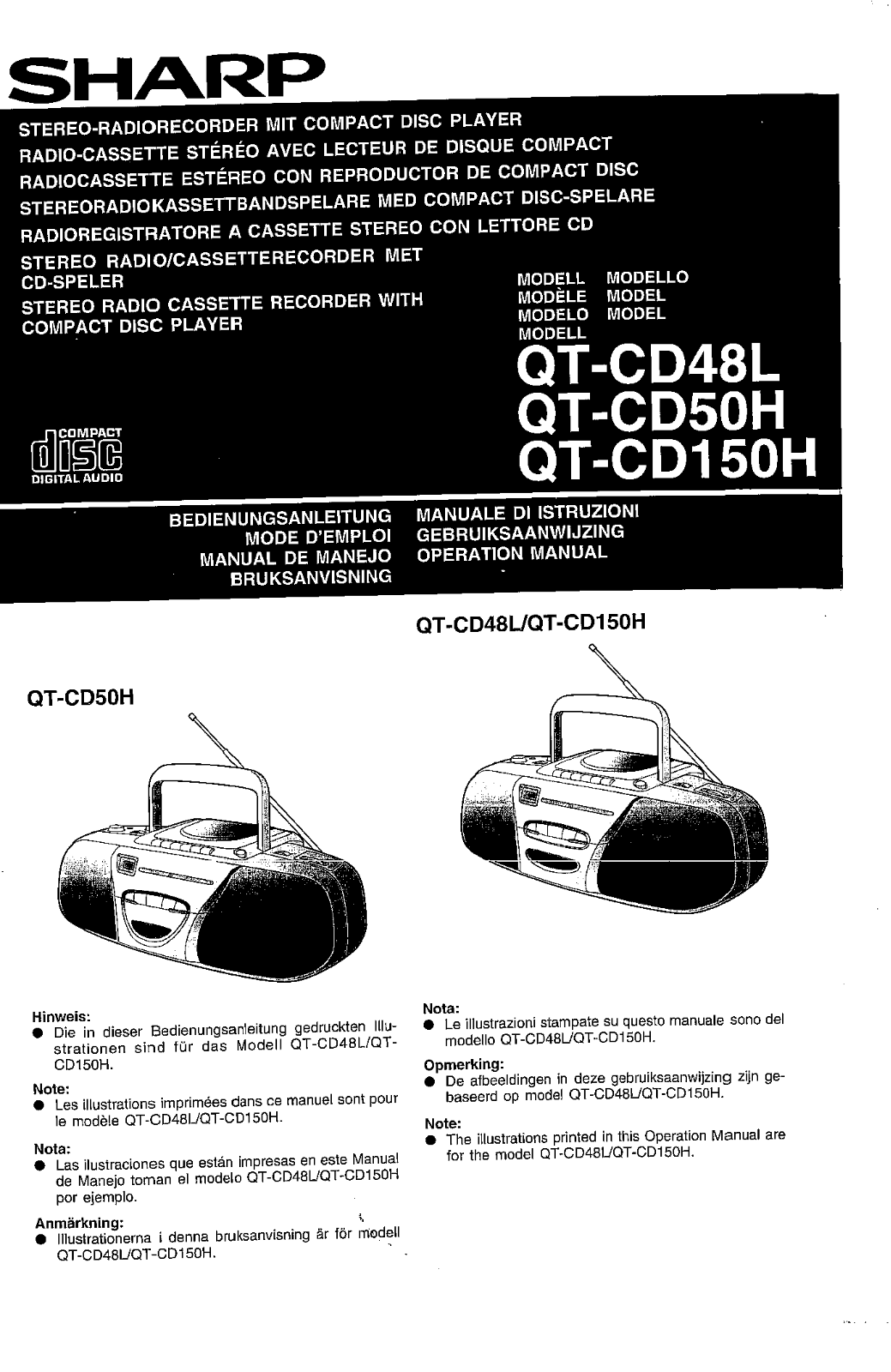 Sharp QT-CD150H, QT-CD48L, QT-CD50H User Manual