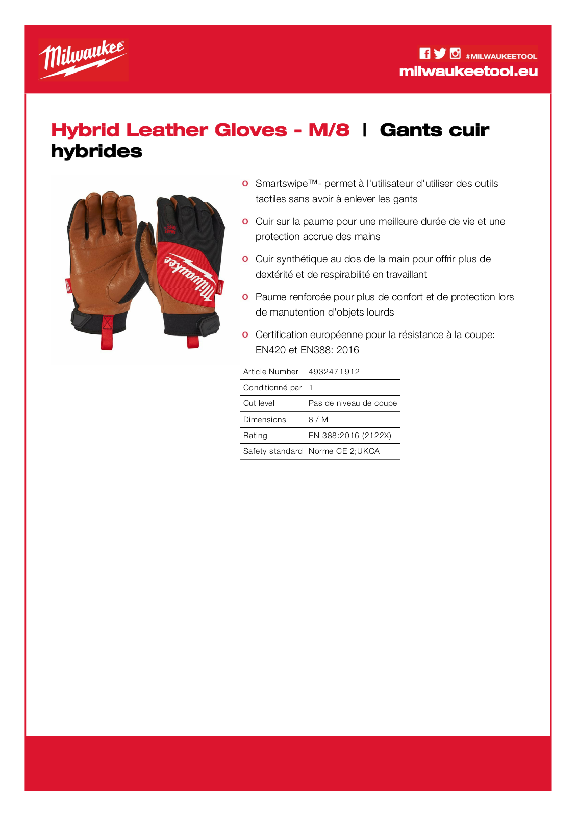 Milwaukee 4932471912 Specification - ManualMachine.com