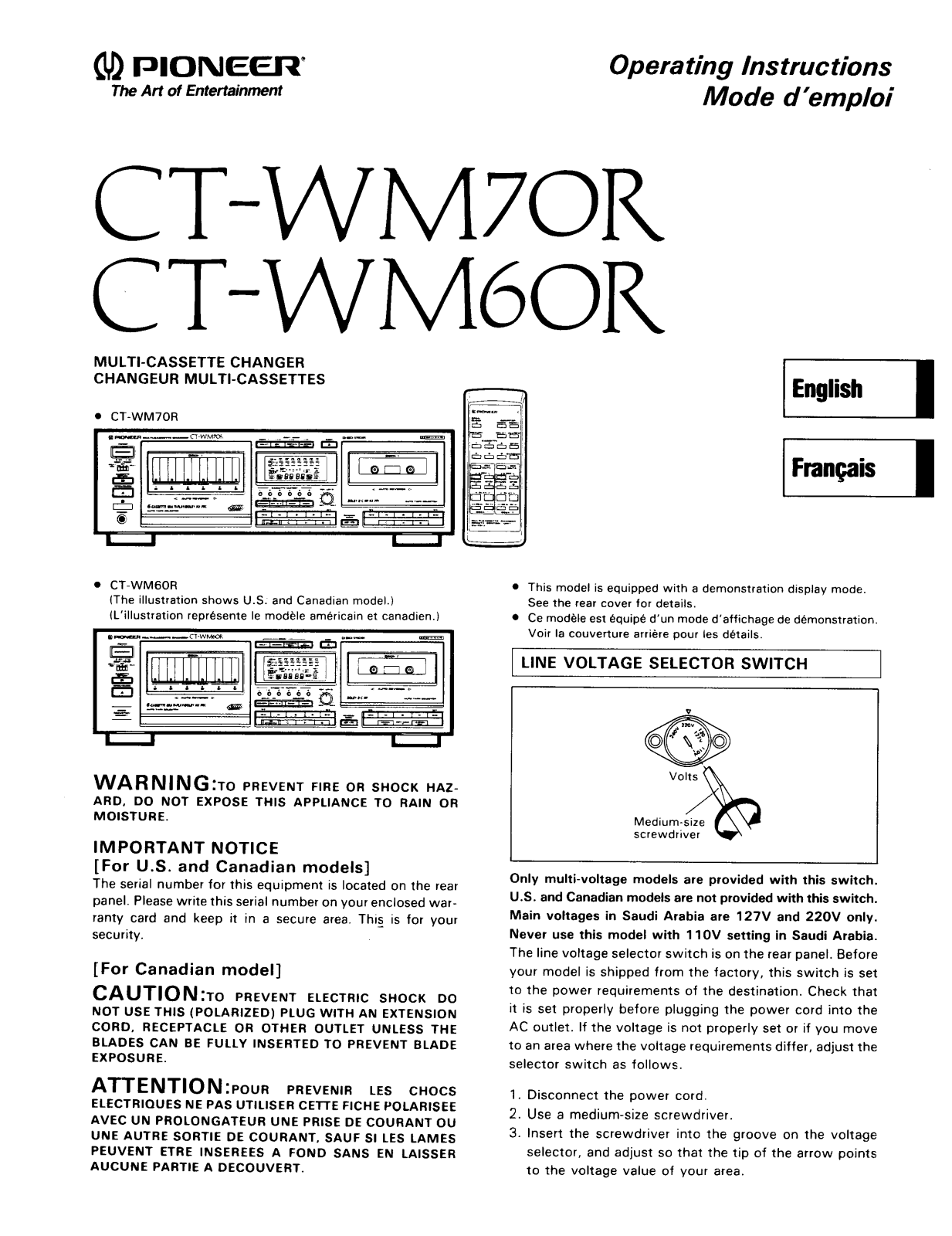 Pioneer CTWM-70-R Owners manual