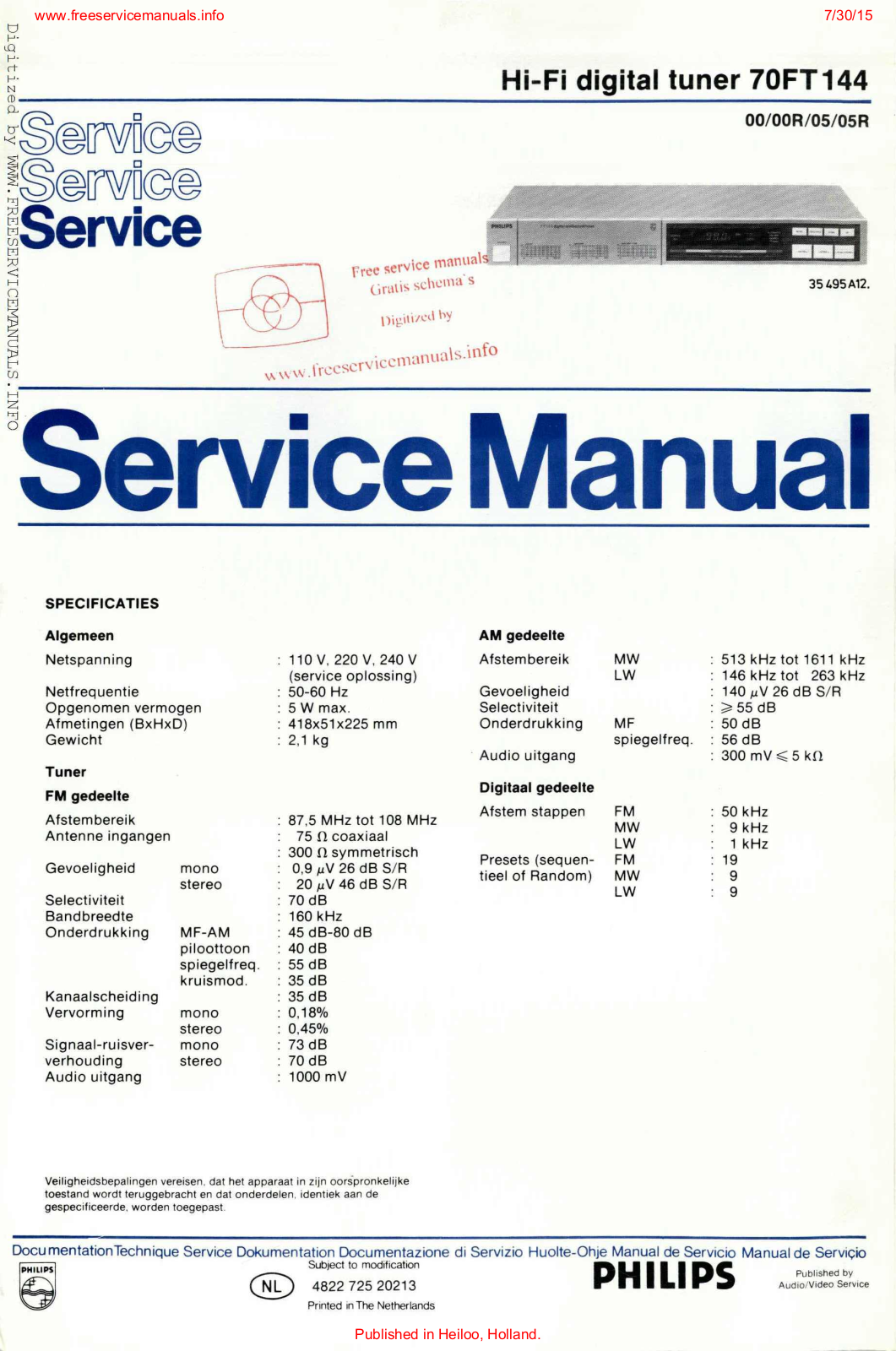 Philips 70ft144 Datasheet - ManualMachine.com