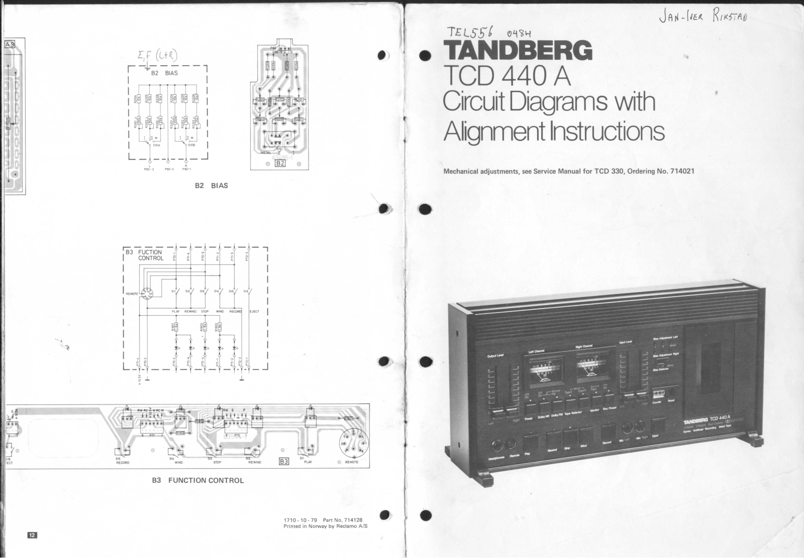 Tandberg TCD-440-A Service manual