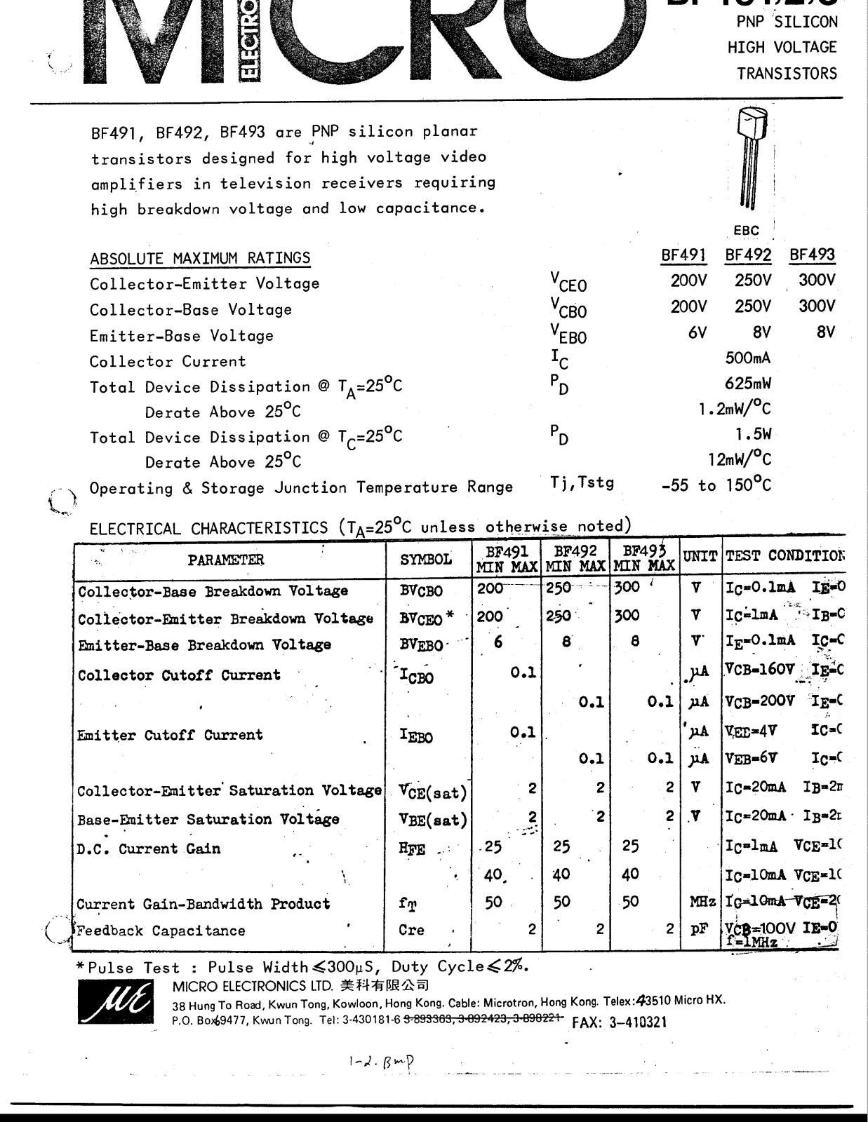 ME BF491 Datasheet