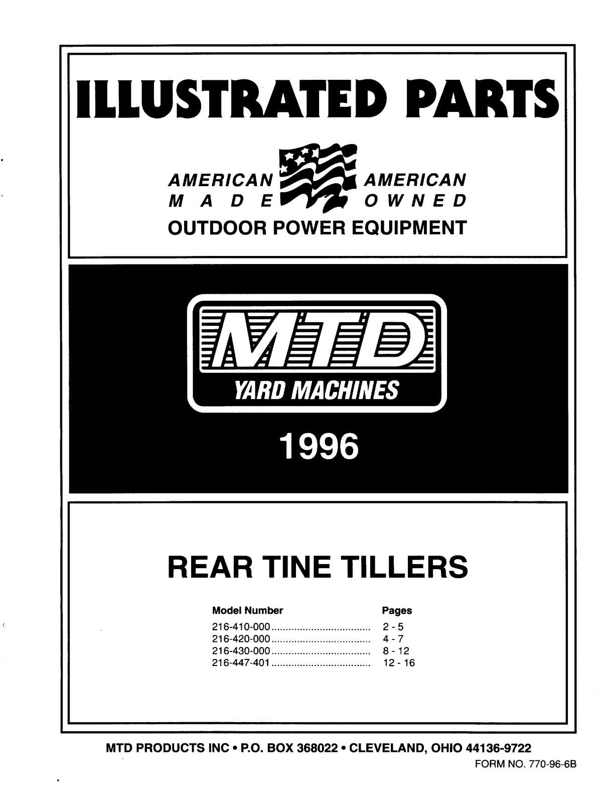 MTD 216-430-000, 216-447-401, 216-410-000 User Manual