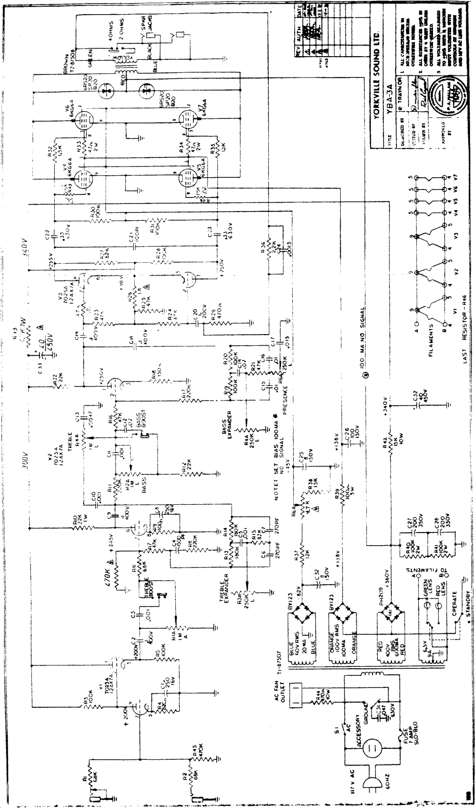 Traynor yba3 schematic