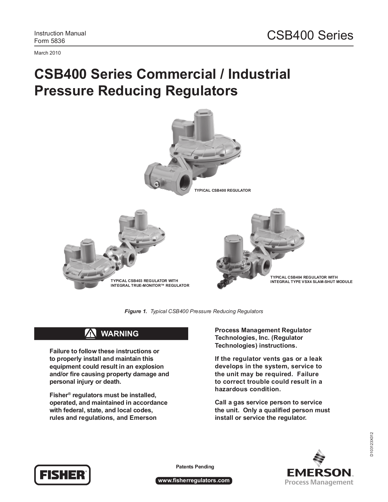 Emerson CSB400 Series, CSB404, CSB400, CSB424, CSB450 Instruction Manual