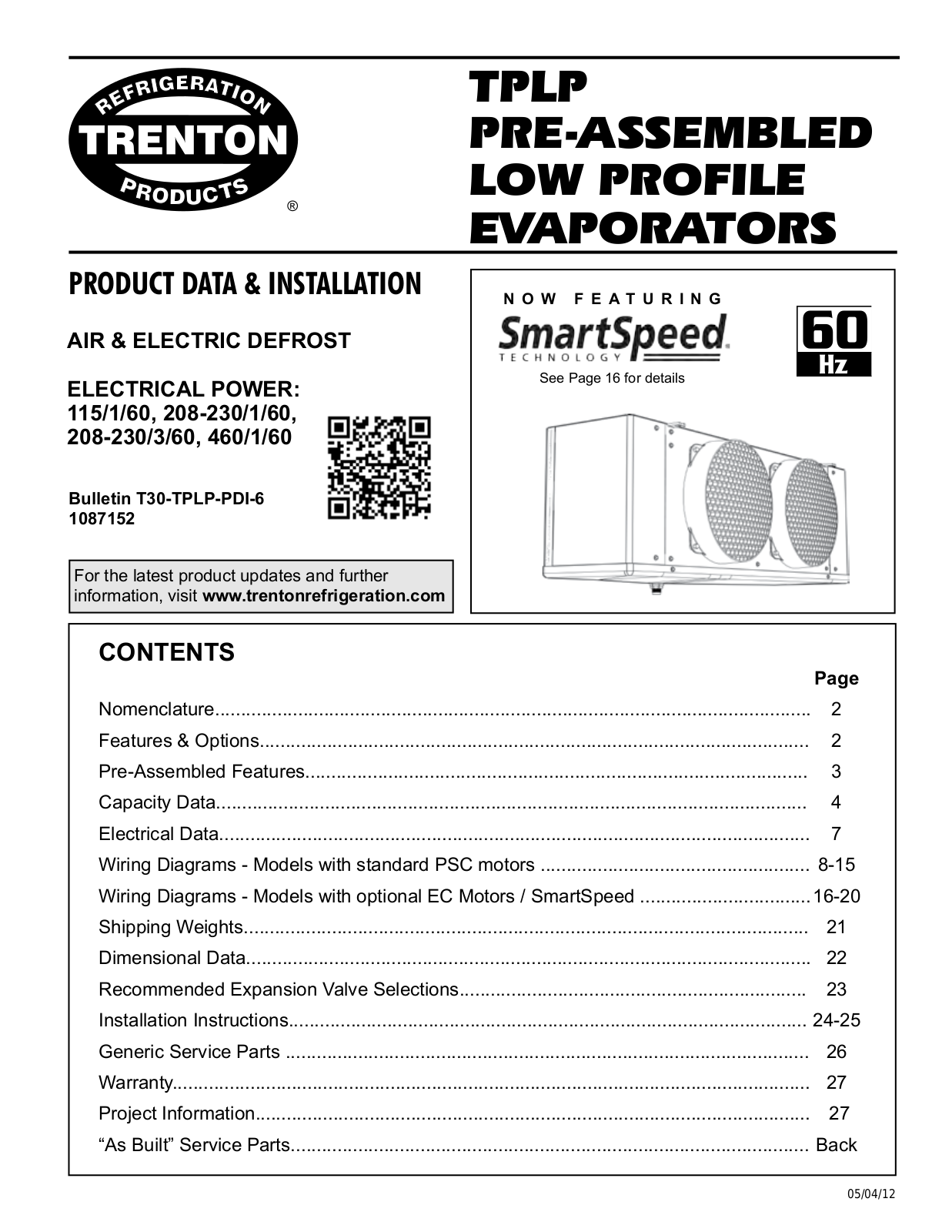 Trenton TPLP103VE Installation  Manual