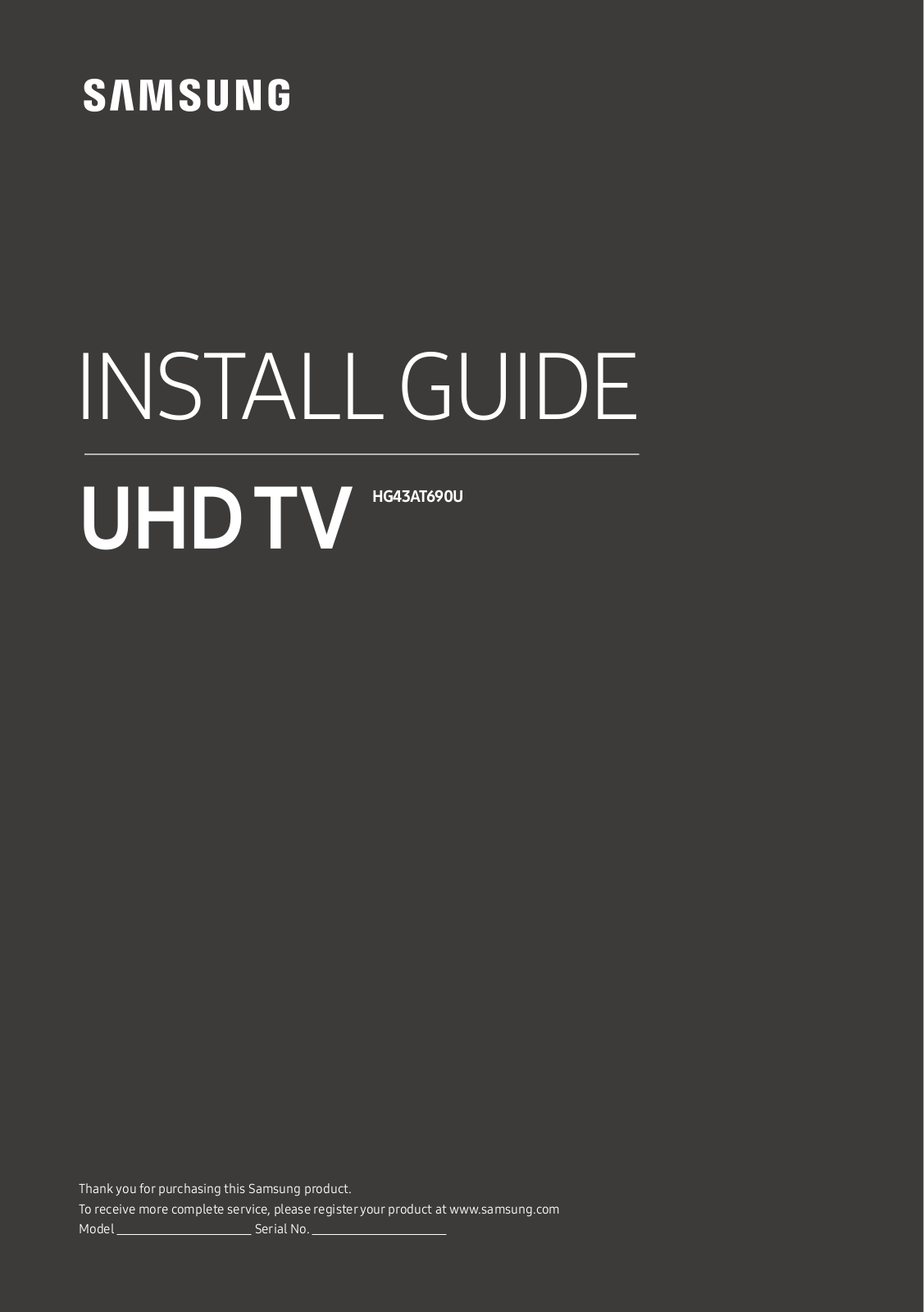 Samsung HG43AT690U User Manual