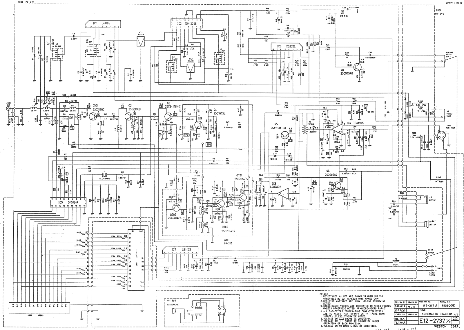 Uniden PRO500D Schematic