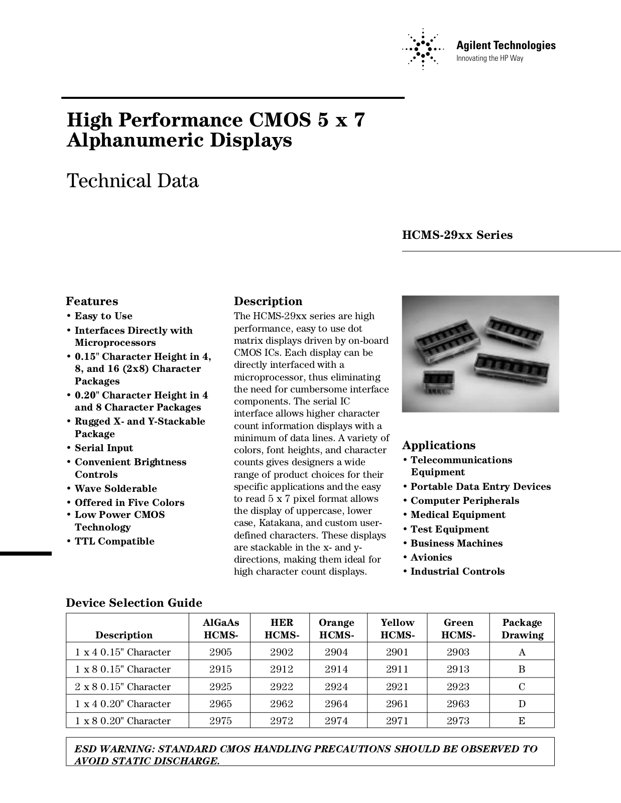 Agilent HCMS-29xx User Guide