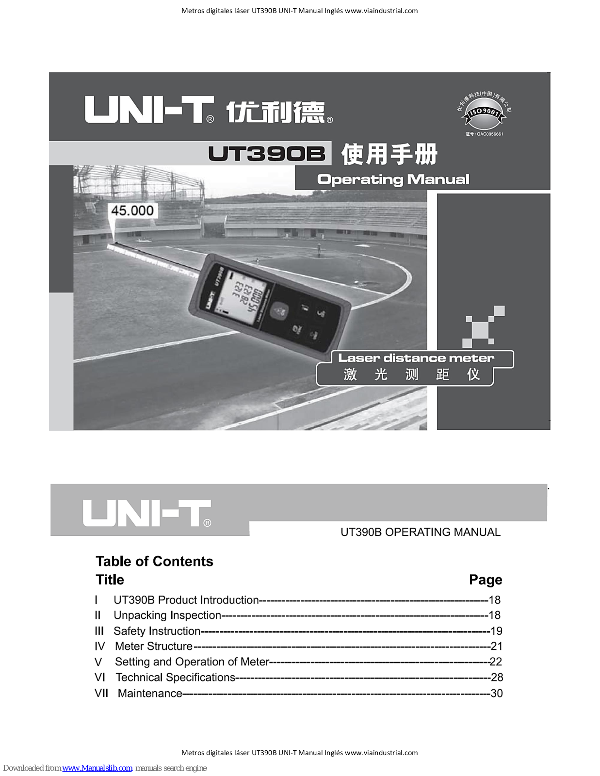 UNI-T ut390b Operating Manual