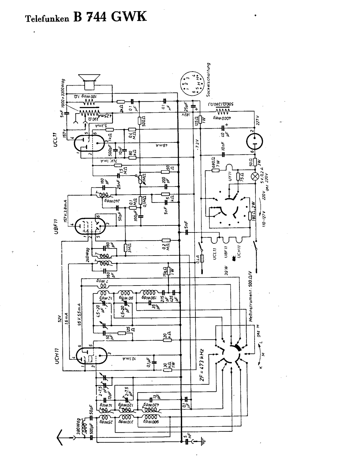 Telefunken B 744 GWK Cirquit Diagram