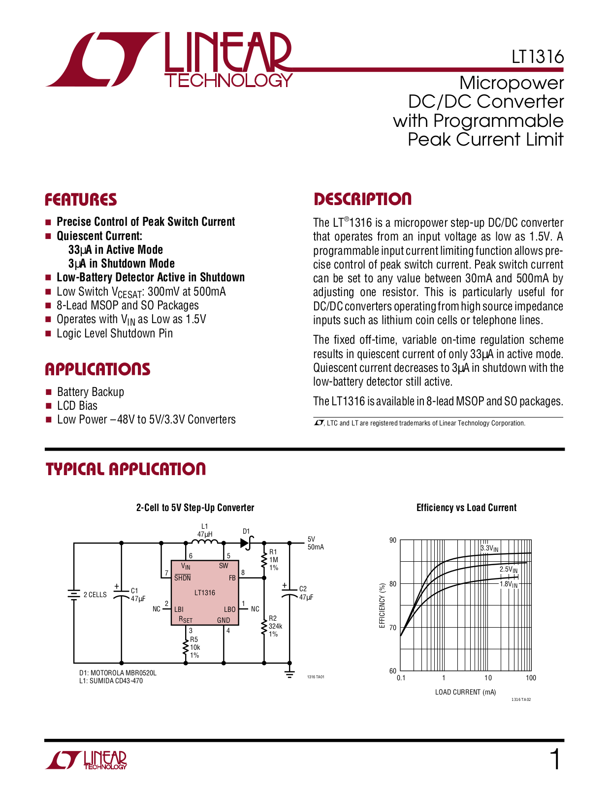 Linear Technology LT1316 Datasheet