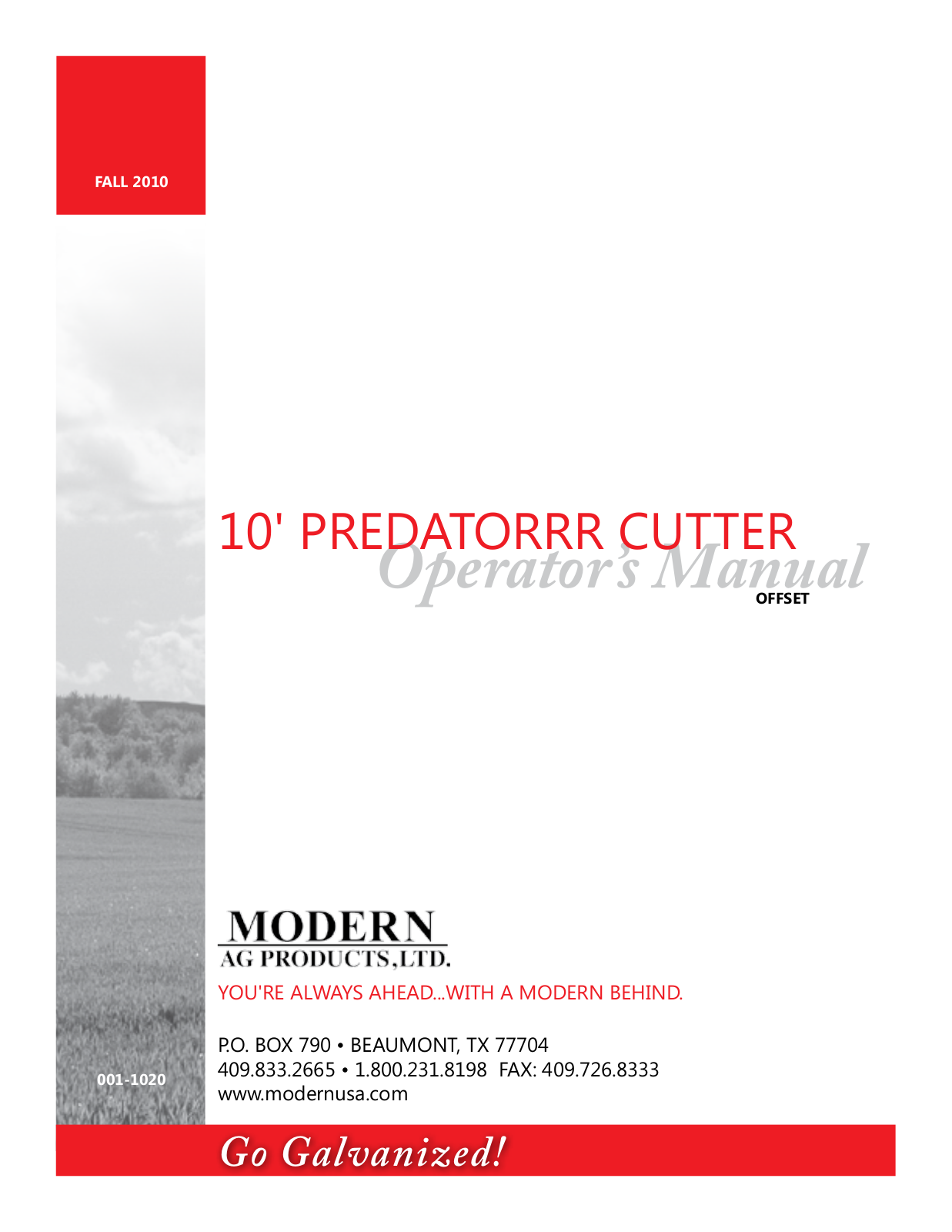 Modern AG 10 Offset Flex Predator User Manual