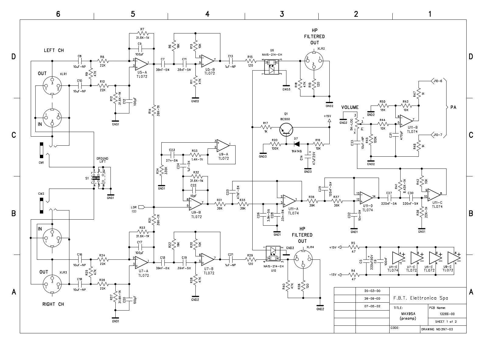 FBT MAX9SA Schematic