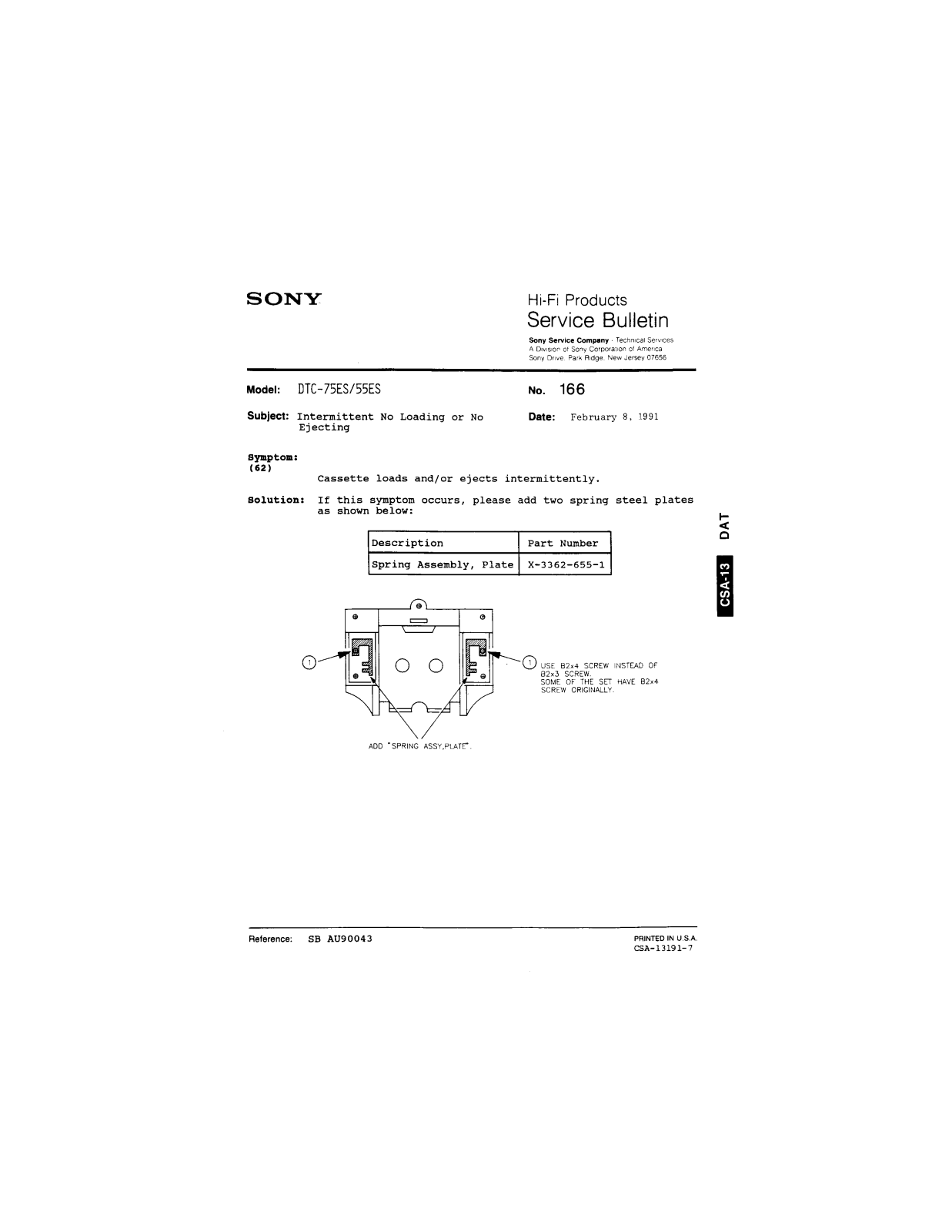Sony DTC-75ES, DTC-55ES Service Manual