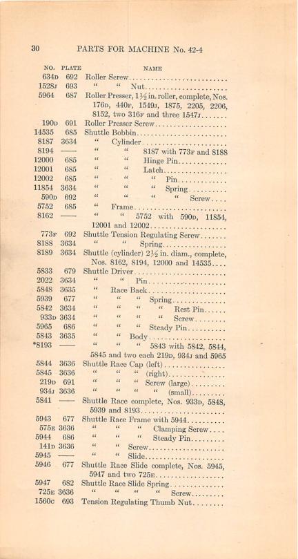 Singer 42-1, 42-2, 42-4, 42-8, 42-3 Manual