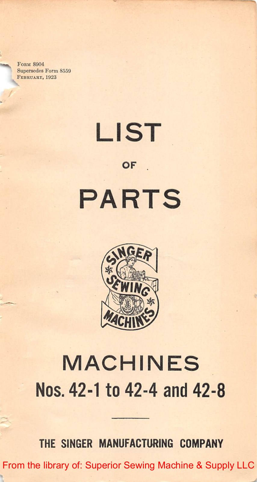 Singer 42-1, 42-2, 42-4, 42-8, 42-3 User Manual - ManualMachine.com