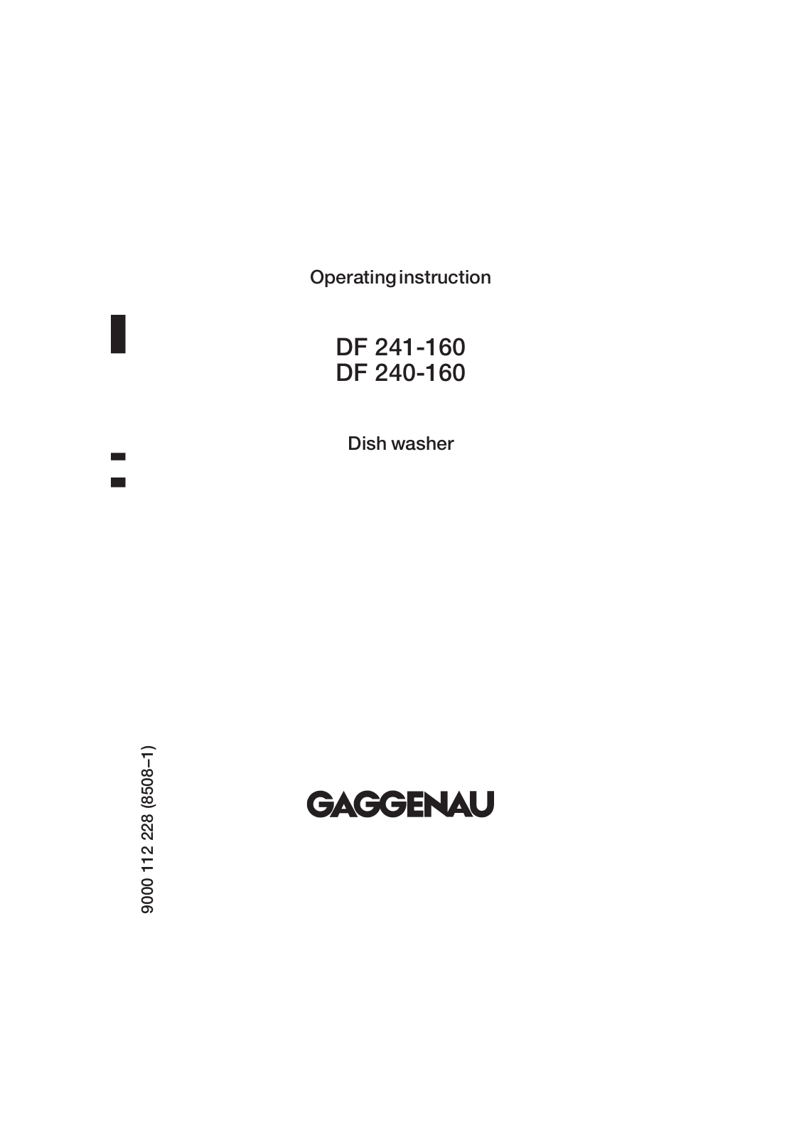 Gaggenau DF 241-160, DF 240-160 User Manual