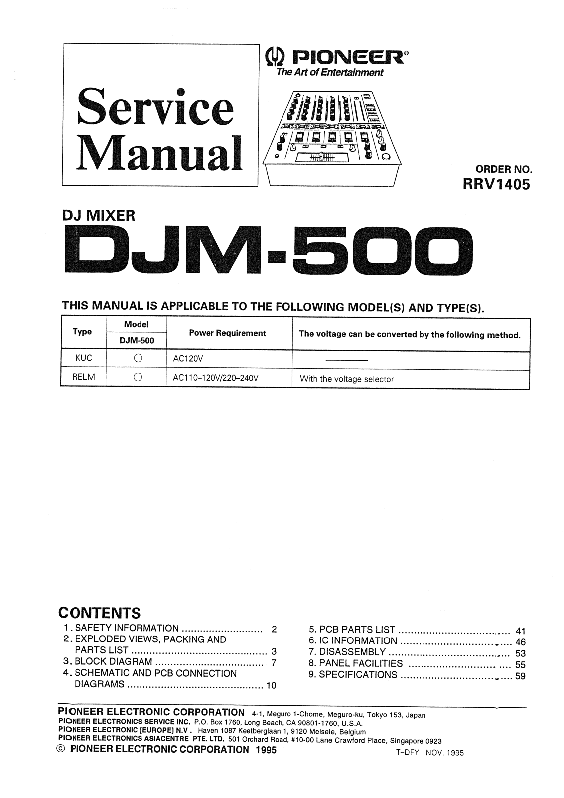 Pioneer DJM-500 Service Manual