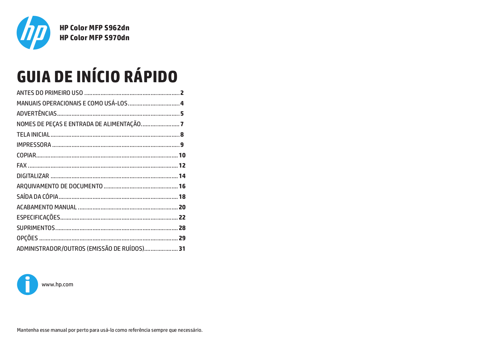 HP S962dn, S970dn quick reference guide