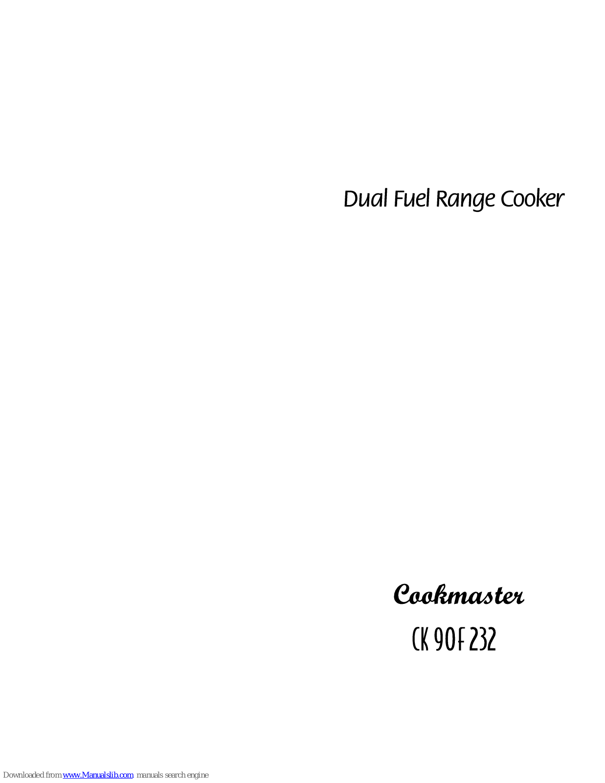 Cookmaster CK 90F 232K User Manual - ManualMachine.com