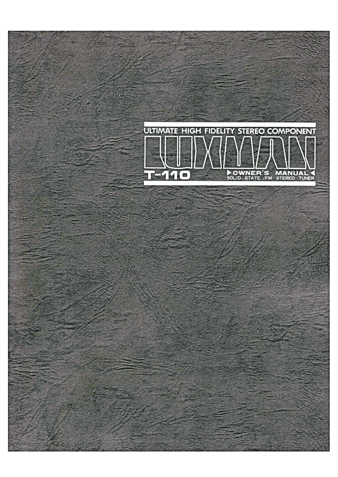 Luxman T-110 Owners Manual