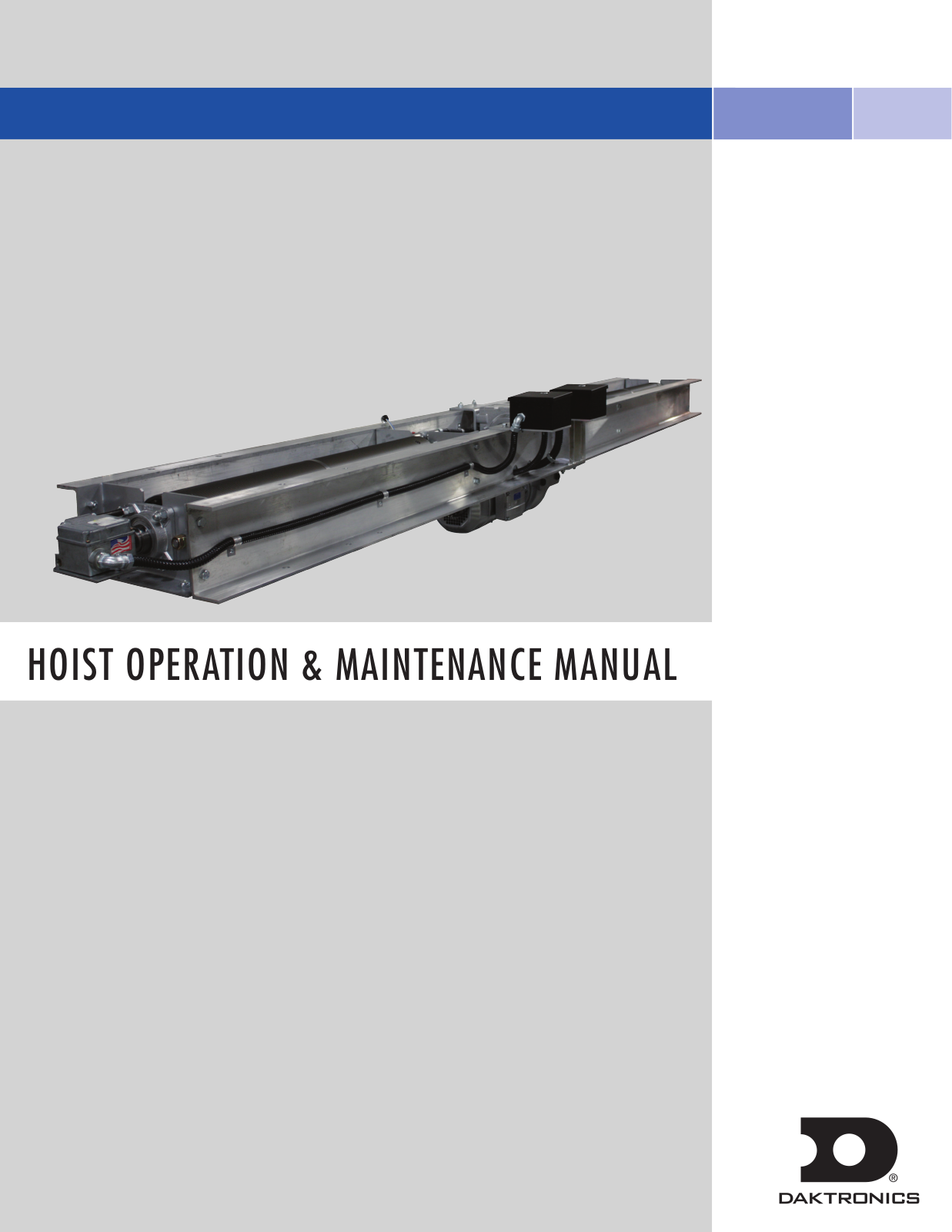 Daktronics Hoist Maintenance Manual