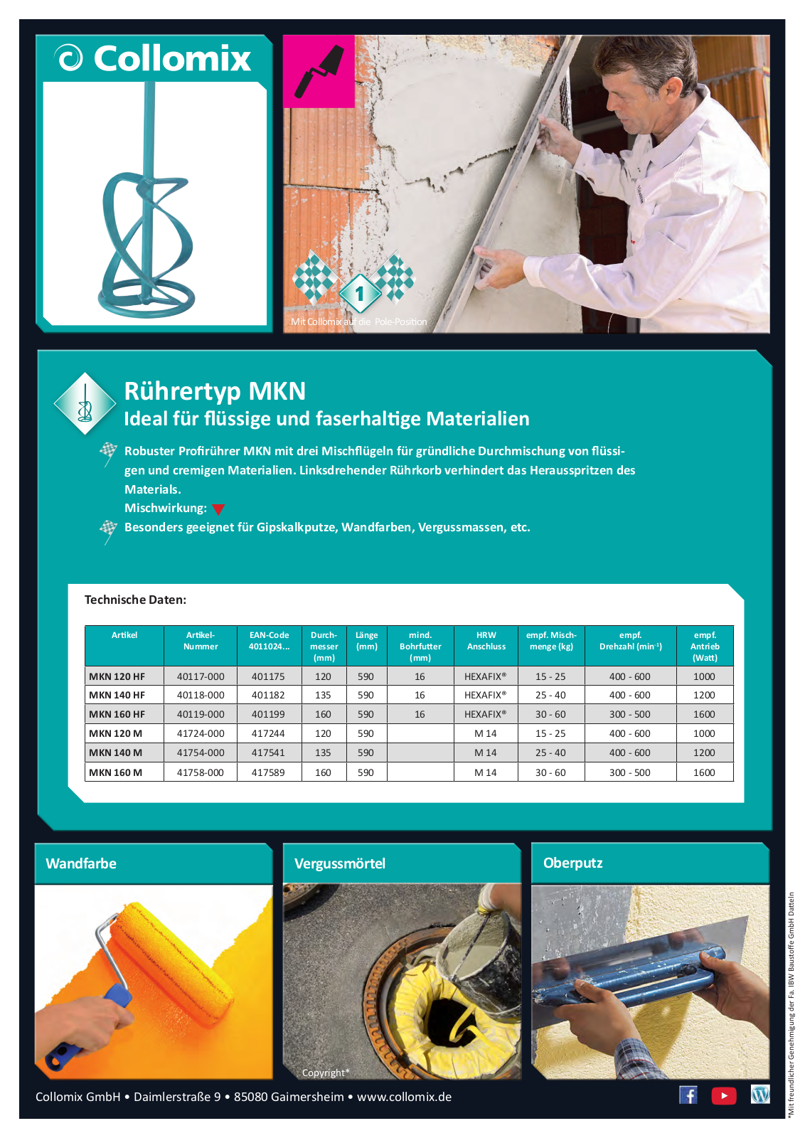 Collomix MKN 120 HF User Manual