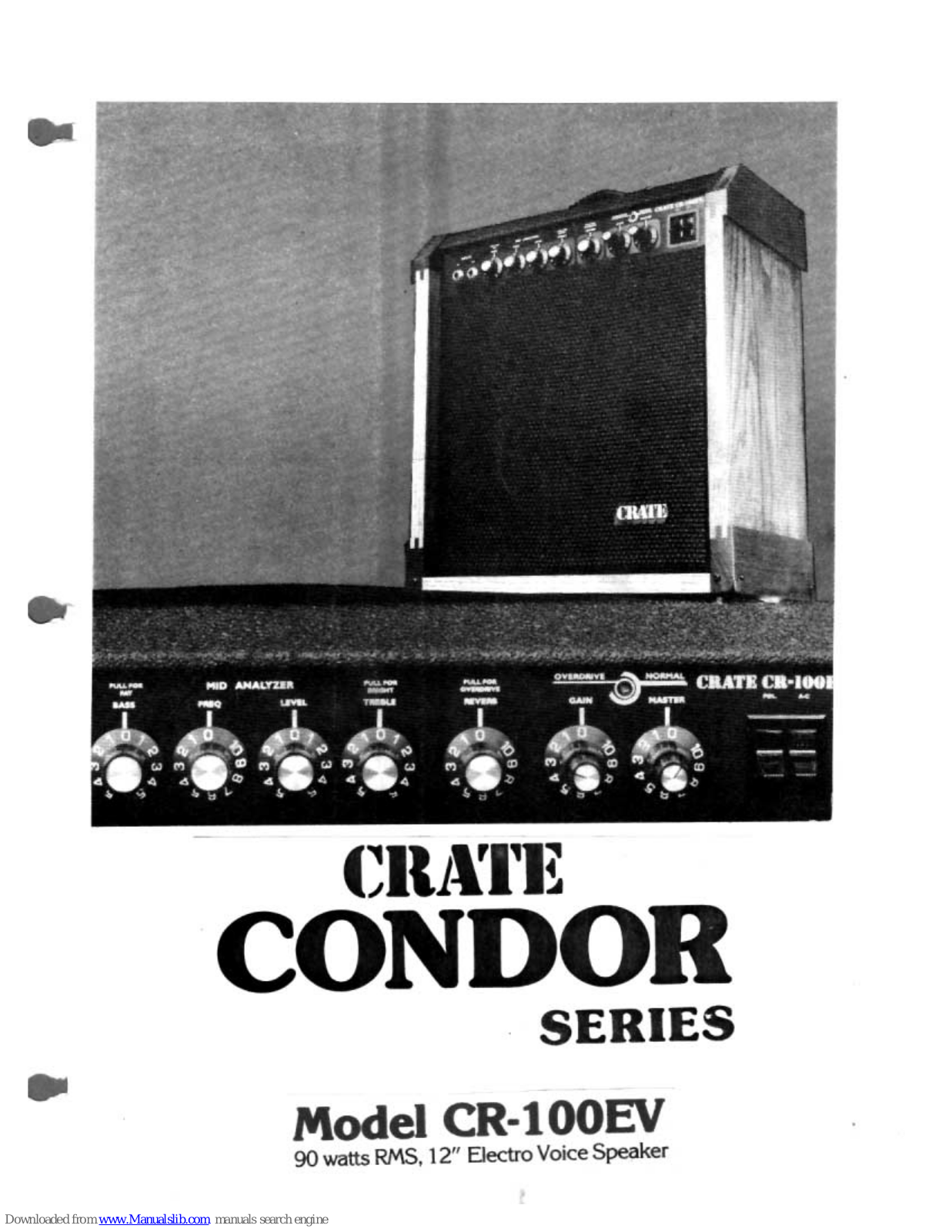 Crate Condor CR-100EV, Condor CR-60T, Condor CR-60 Owner's Manual