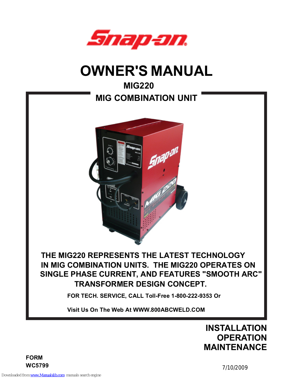 Snap-On MIG220 Owner's Manual