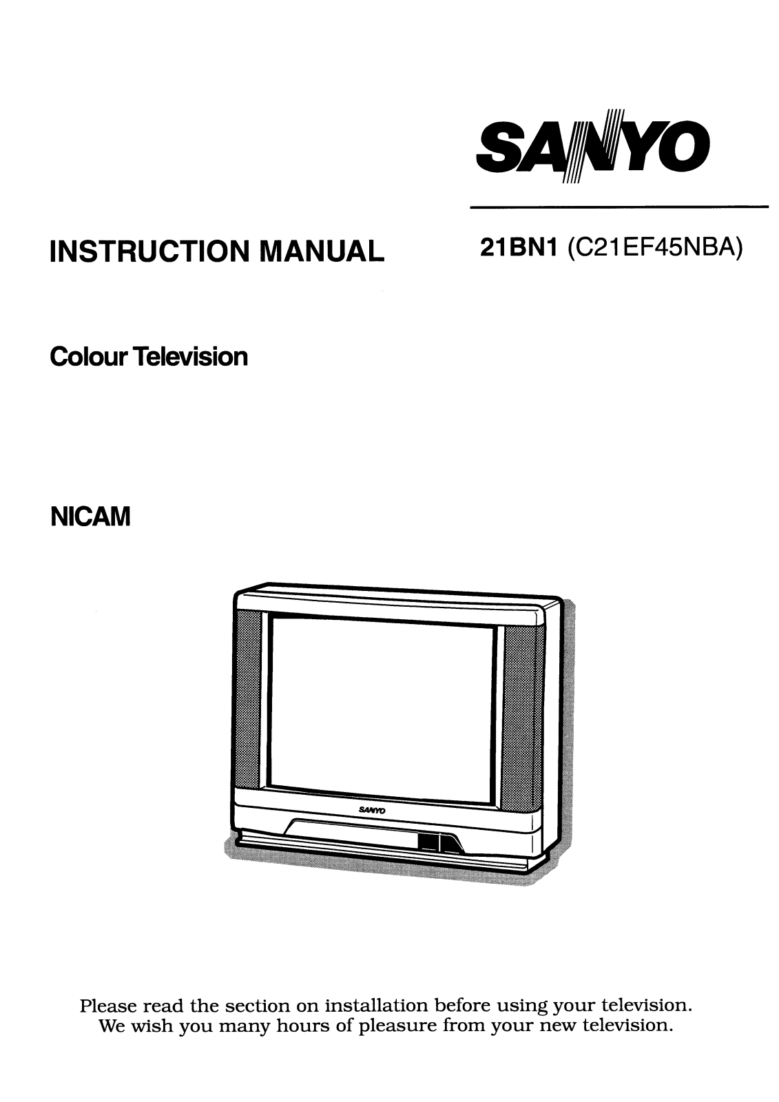 Sanyo 21BN1 Instruction Manual