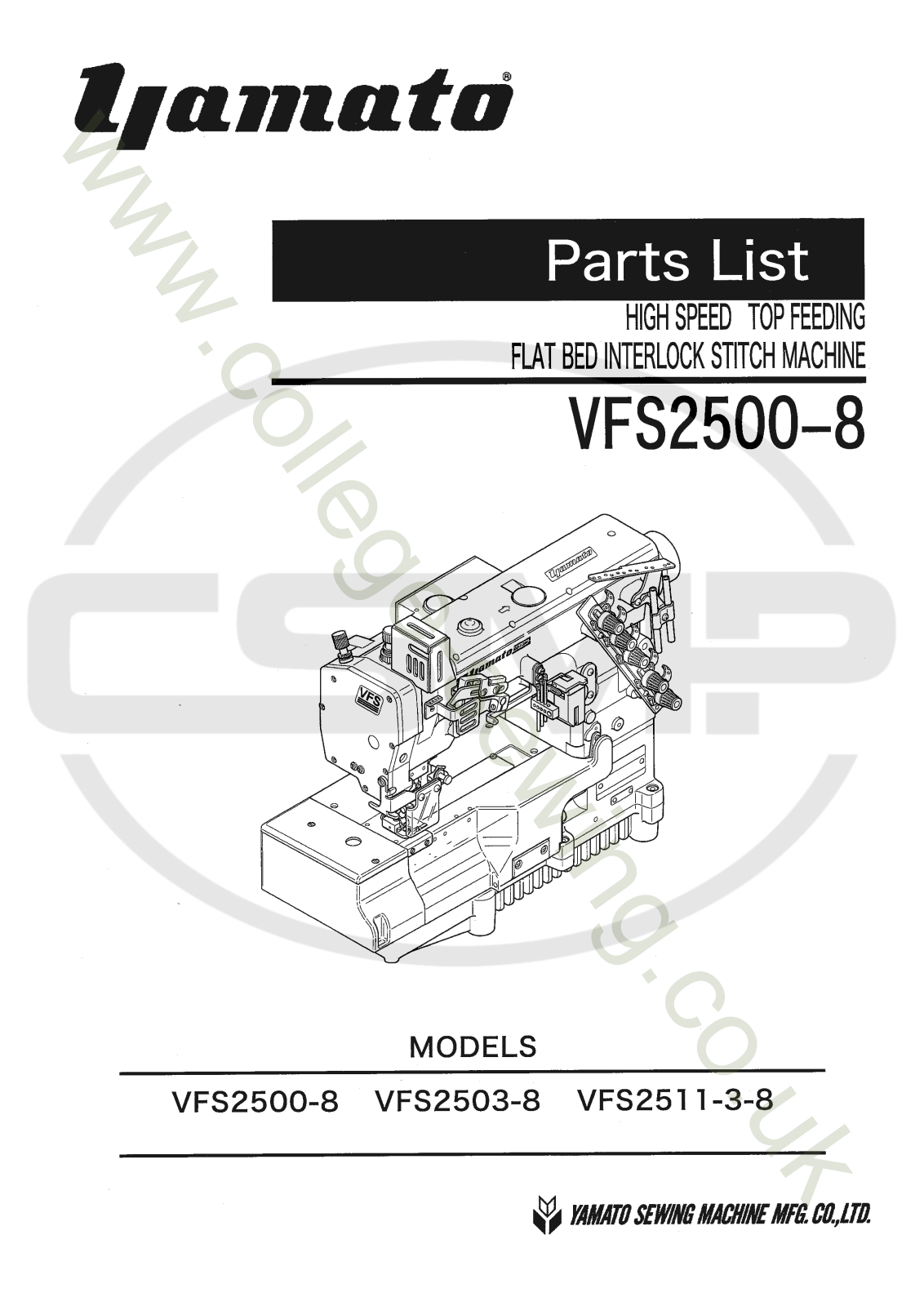 Yamato VFS2503-8, VFS2511-3-8 Parts Book