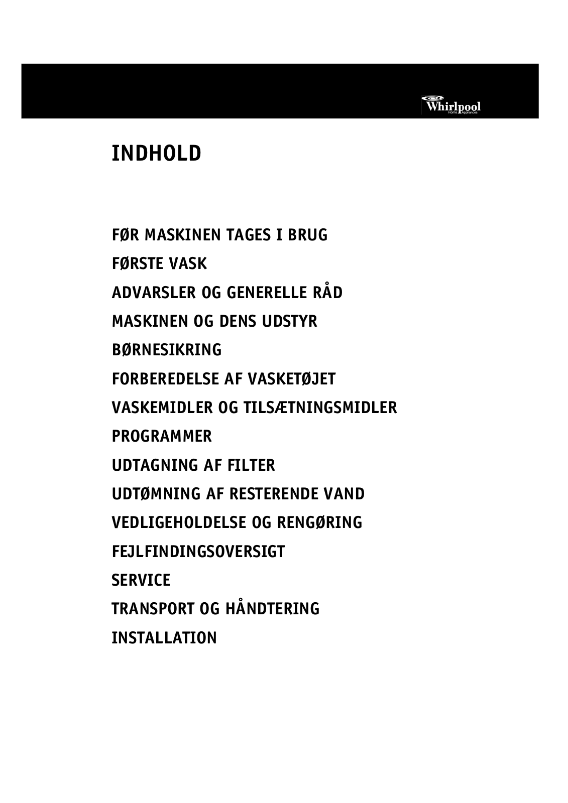 Whirlpool AWM 5100, AWM 5120/1 INSTRUCTION FOR USE