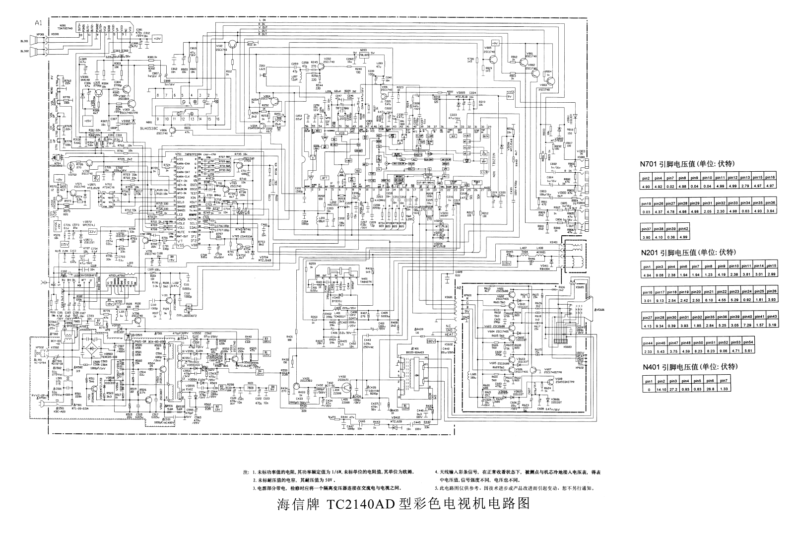 Hisense TC2140AD, TB1231N Schematic