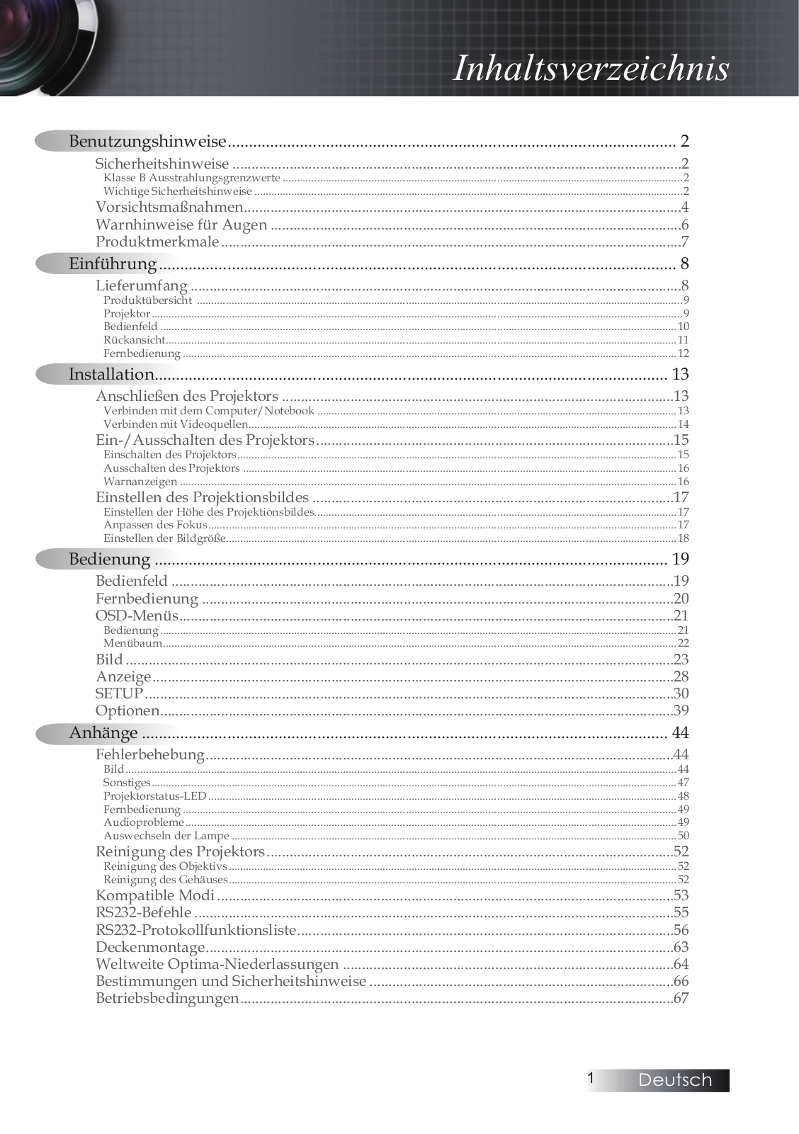 Optoma ES515 Owner's Manual