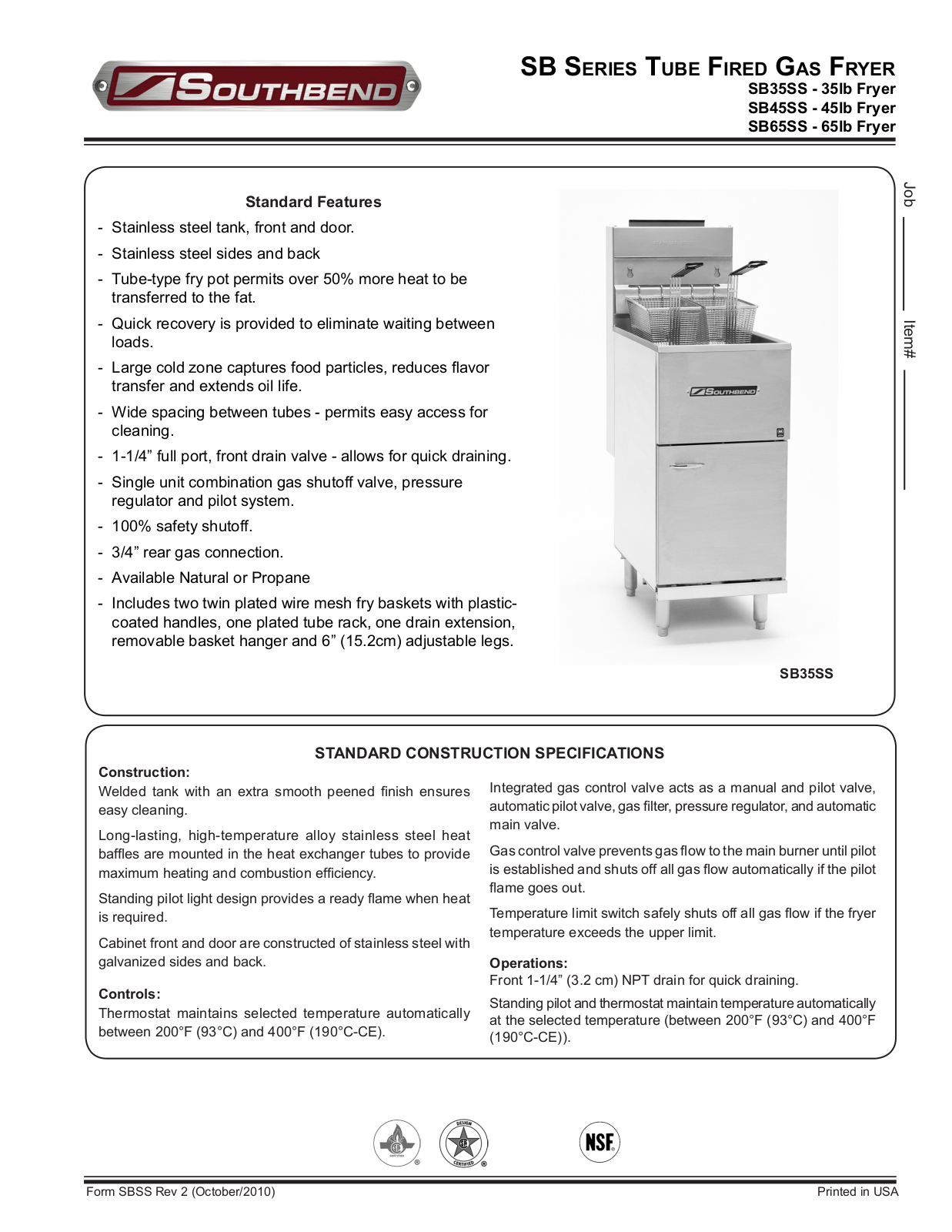 Southbend SB35SS User Manual