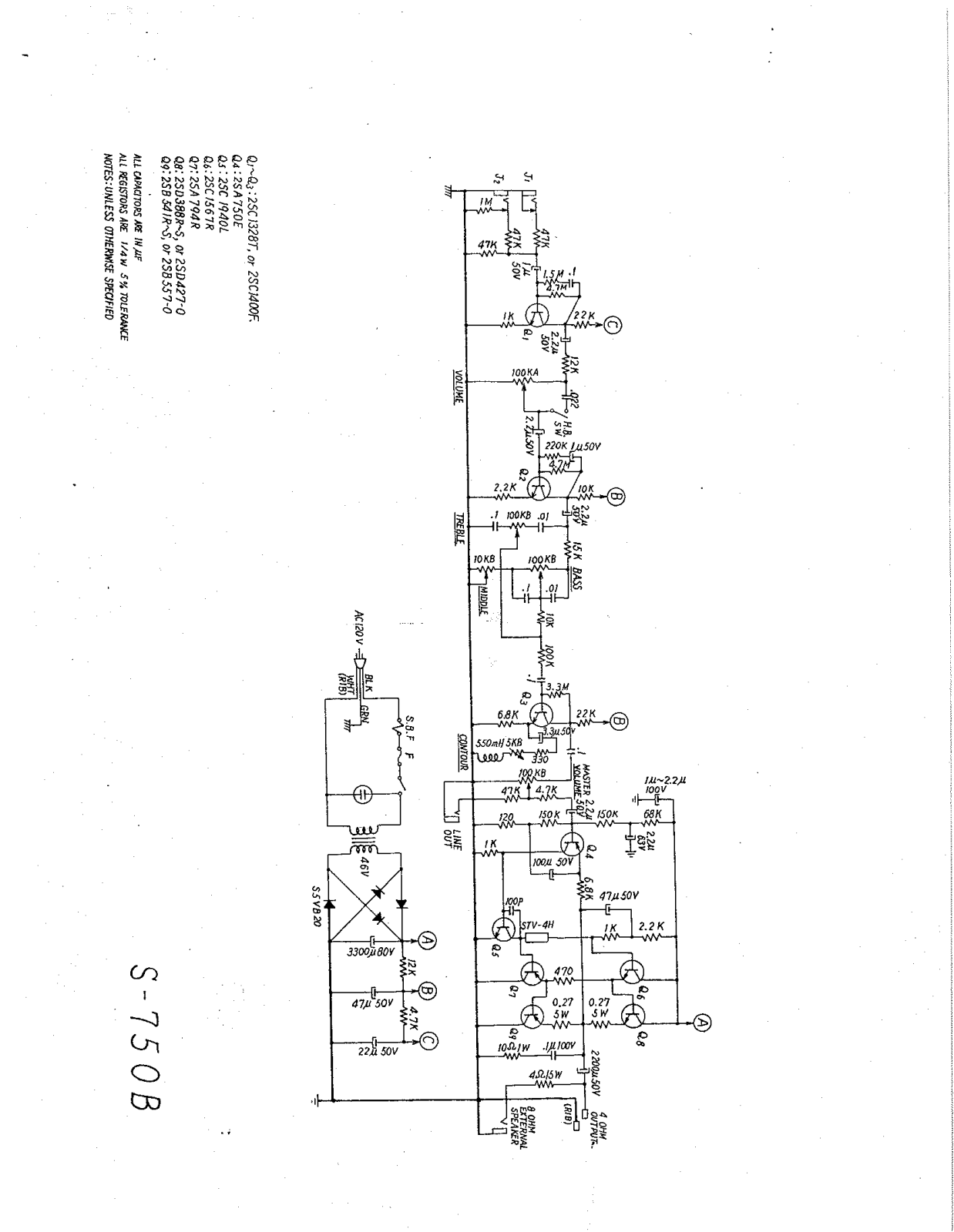 Univox 750b schematic