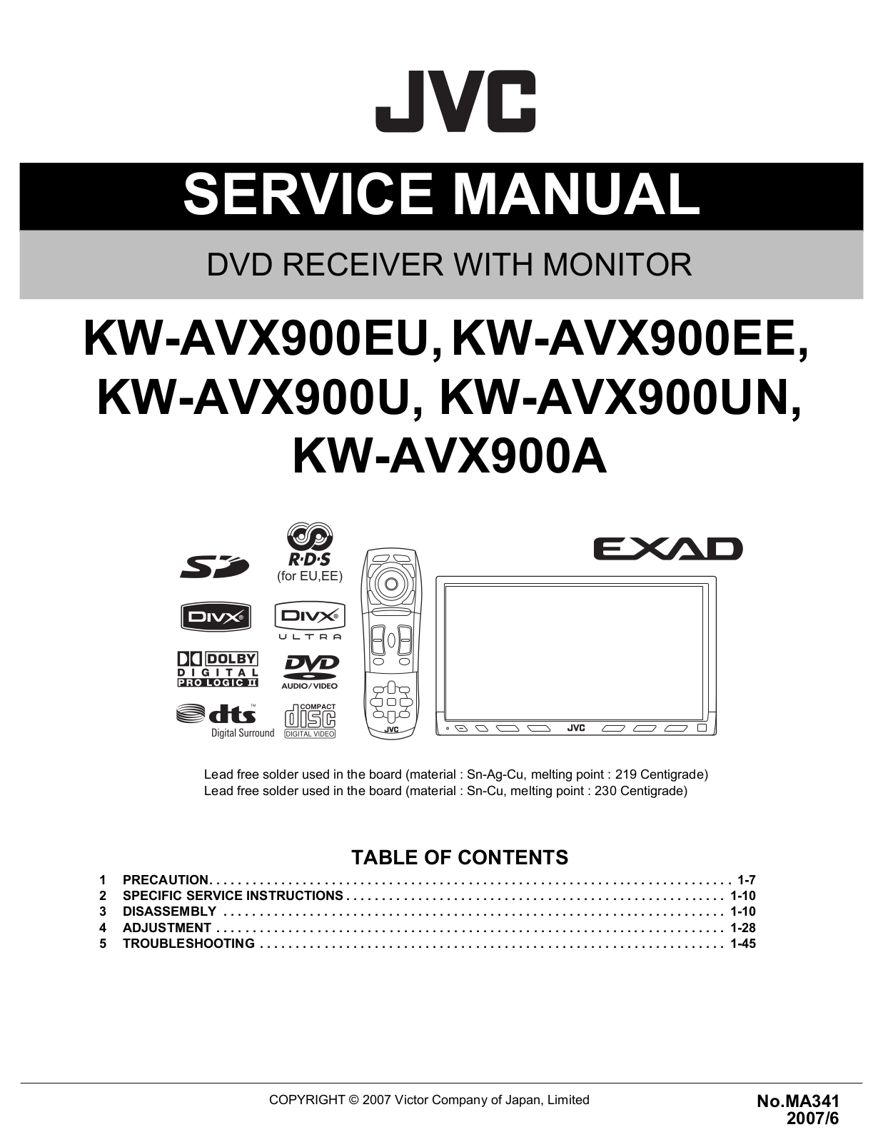 Руководство по эксплуатации для устройства JVC KW-AVX900
