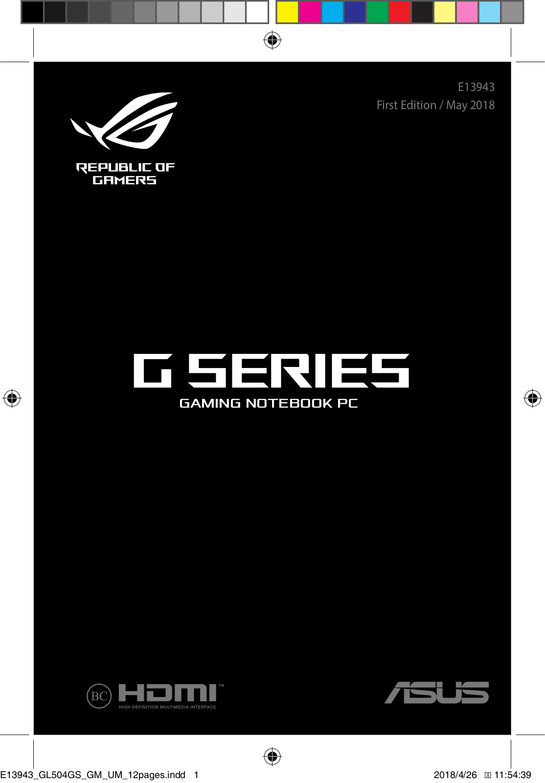 Asus GL504GM-ES173T User Manual